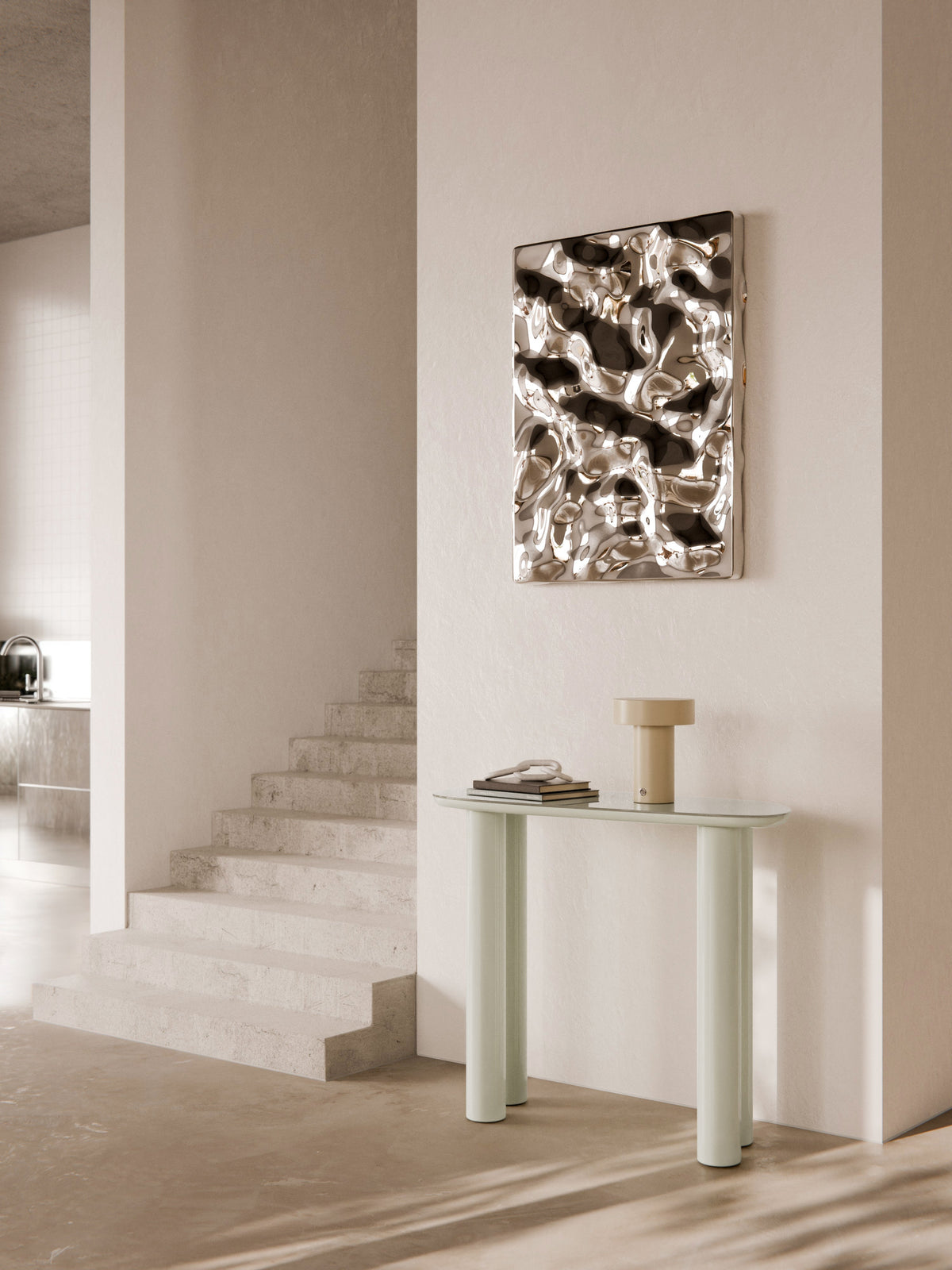 Beni Console Table with Glass Top