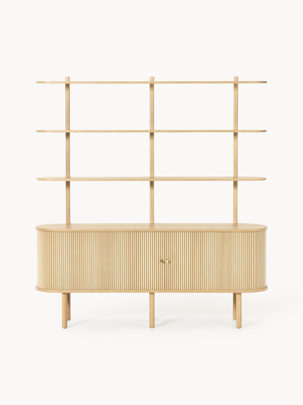 Calary Large Shelving Unit with Fluted Front