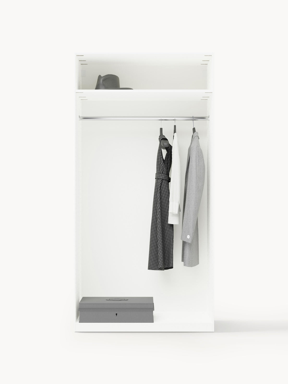 Denise Modular Hinged Door Wardrobe, 100 cm Wide, in various sizes