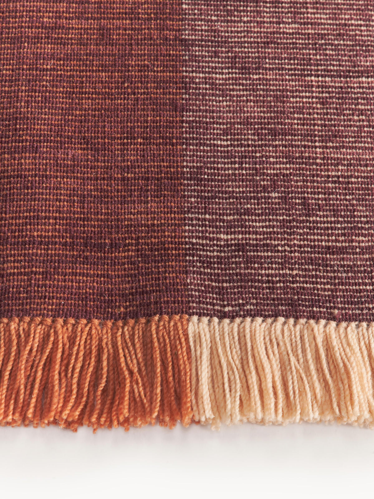 Bliss Checked Wool Rug with Fringes