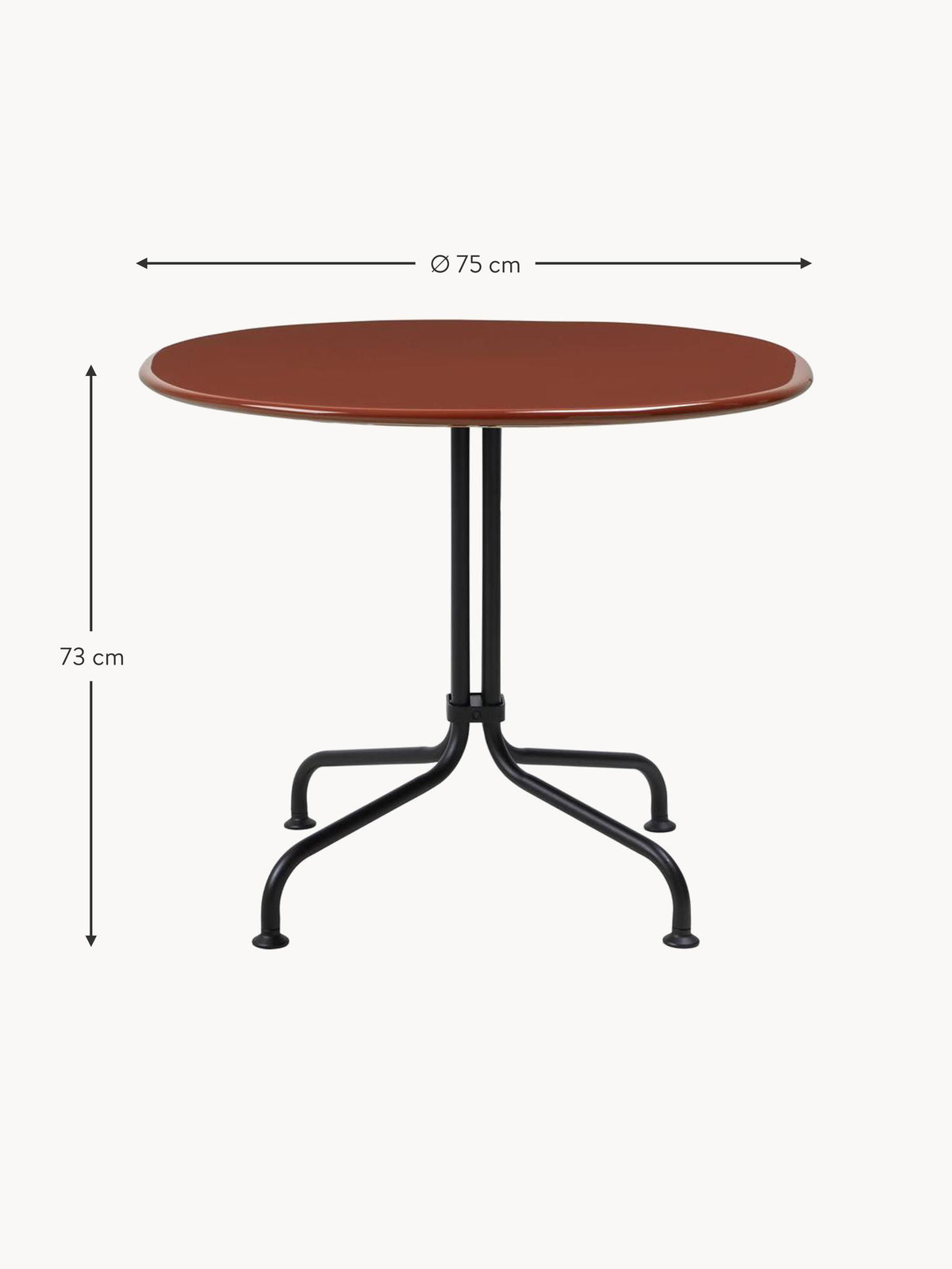 Carmel Round Bistro Table with Ceramic Top, Ø 75 x H 73 cm