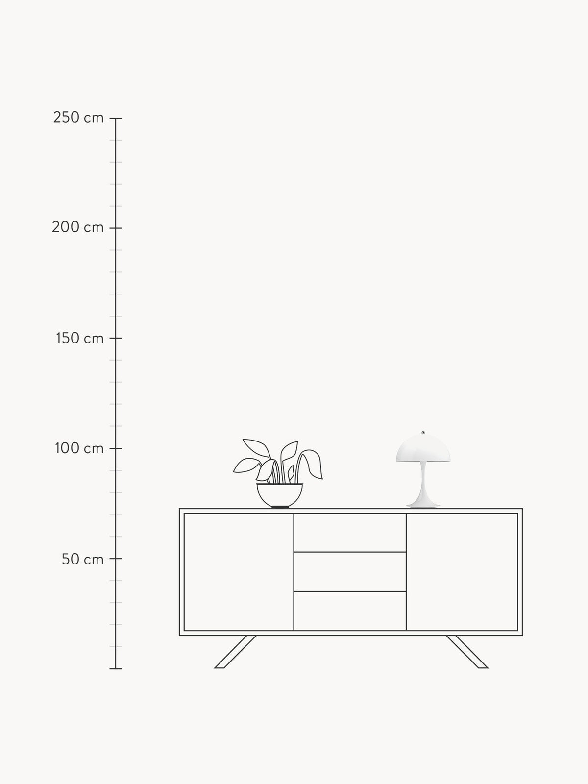 Dimmable Portable LED Table Lamp Panthella 250, Design Verner Panton