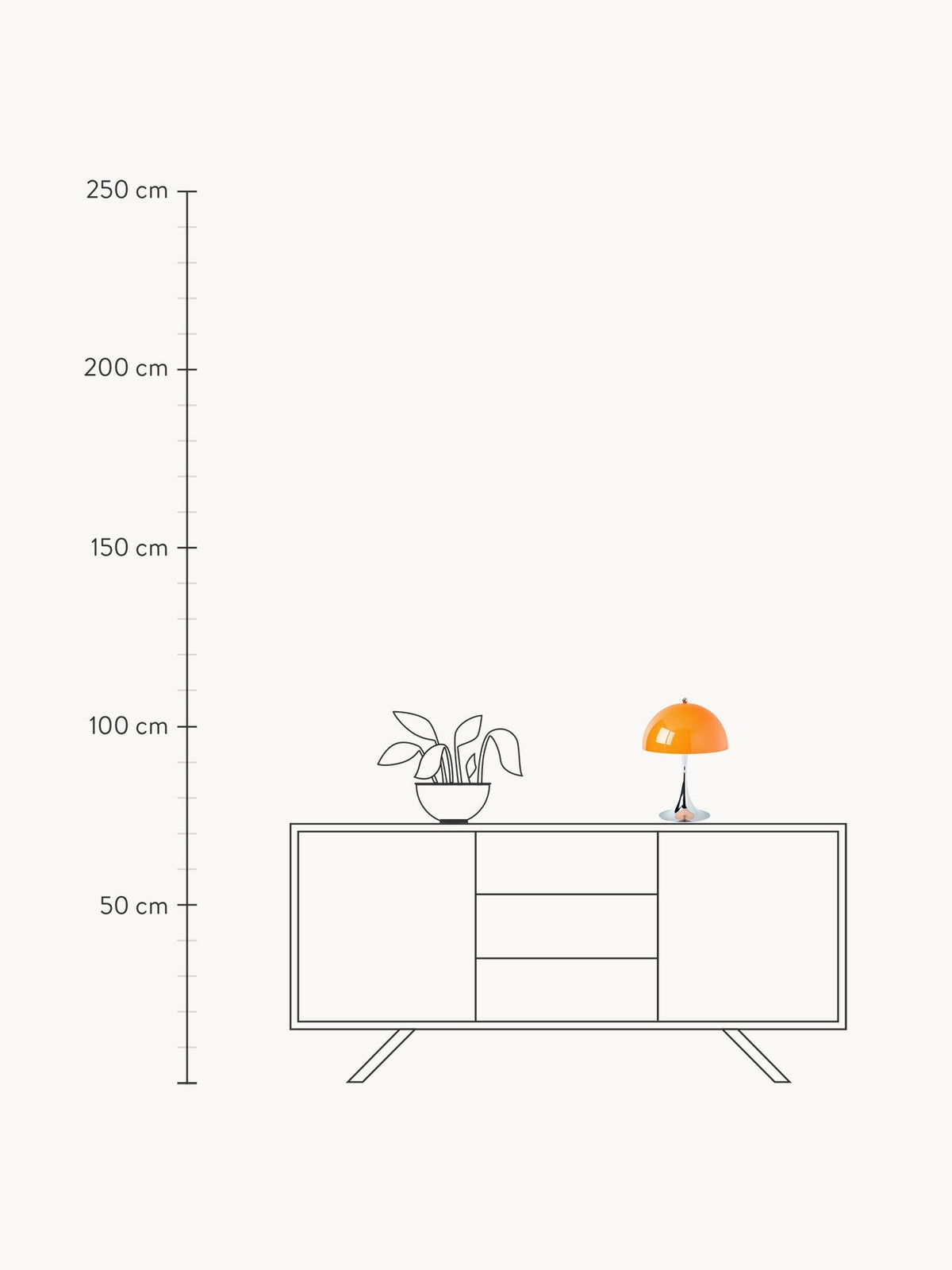 Portable Dimmable LED Table Lamp Panthella 250, Design Verner Panton