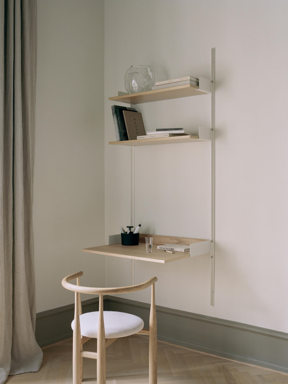 Works Wall Desk New with Shelves