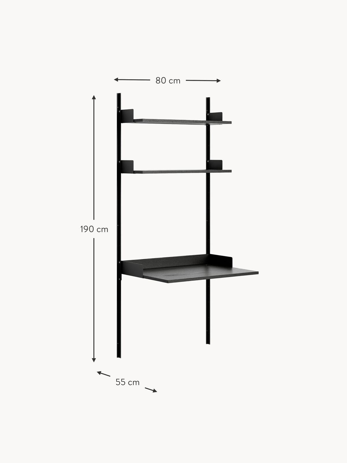 Works Wall Desk New with Shelves