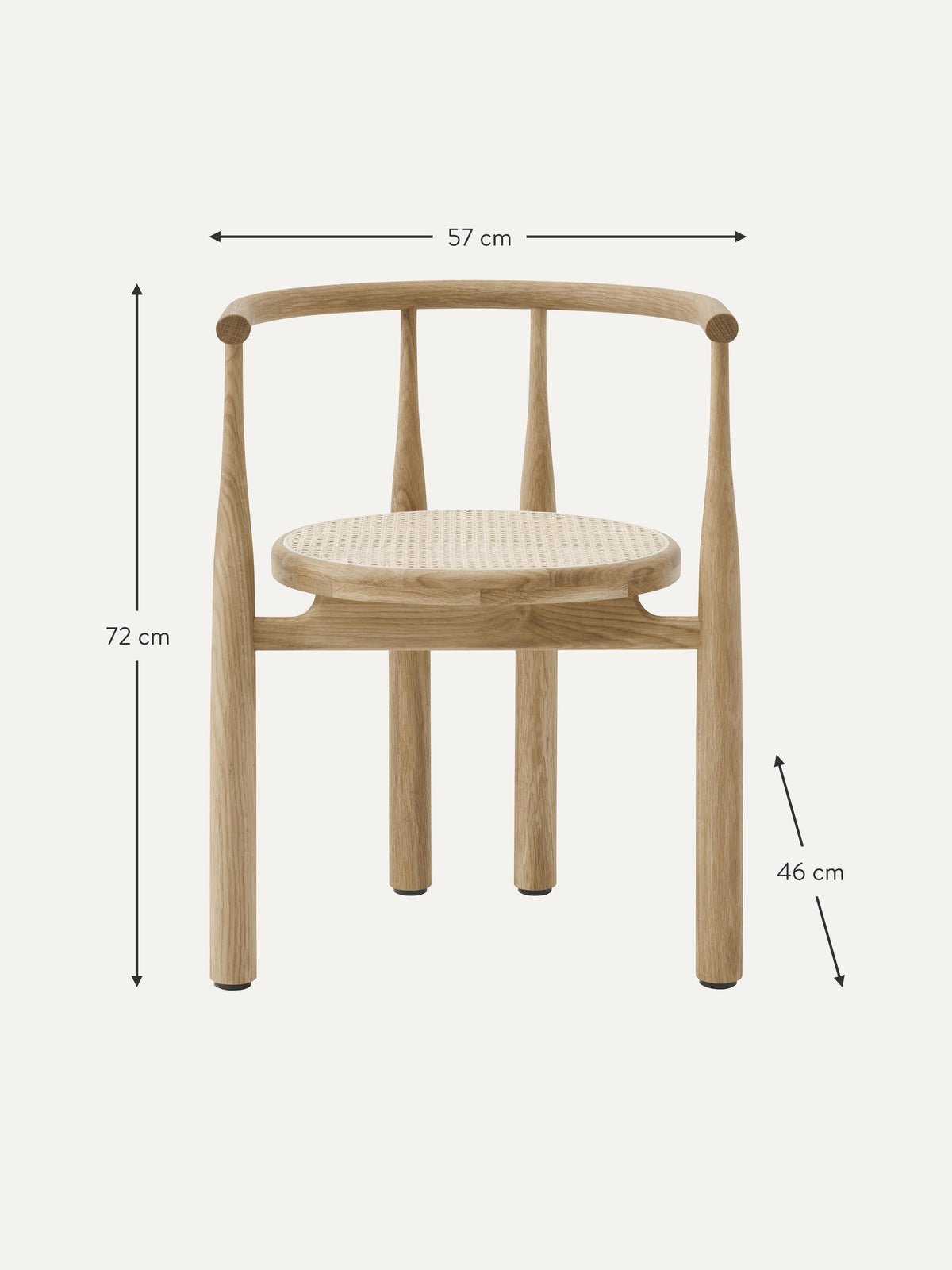 Bukowski Oak Wood Dining Chair with Armrests