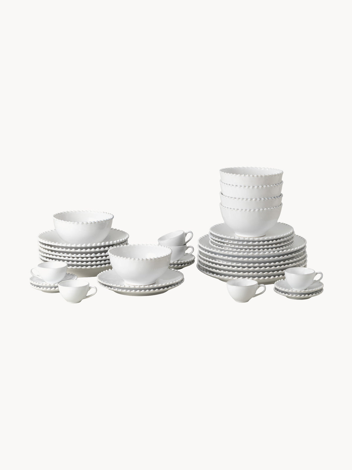 Gallery image 1 - Tableware Set Pearl with Beaded Edges, 6 people, Set of 36