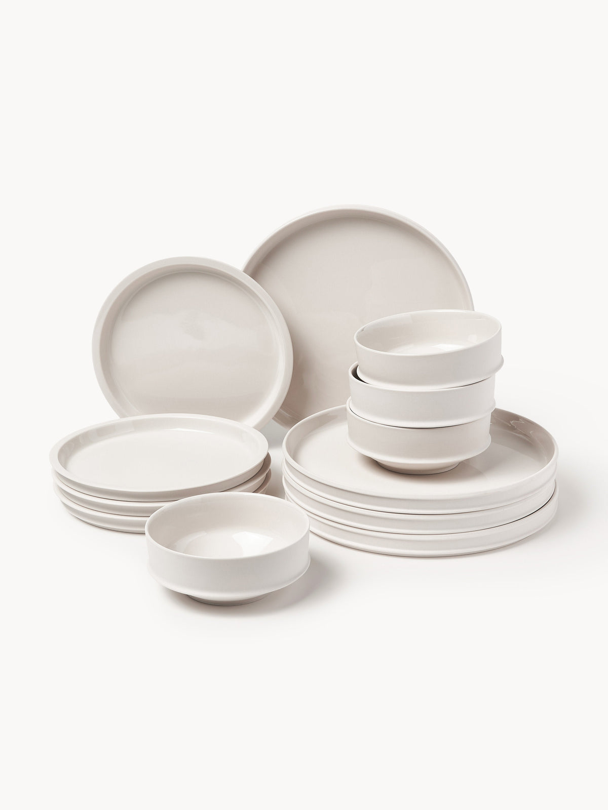 Gallery image 1 - Serax x Kelly Wearstler, Porcelain Tableware Set Dune, 4 People, Set of 12