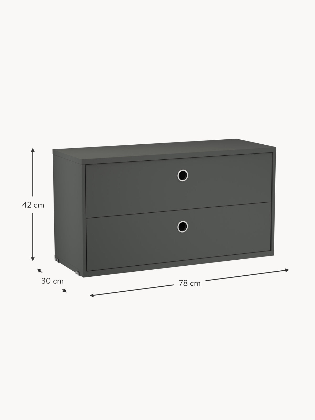 Cabinet String System with Drawers, W 78 x D 30 cm