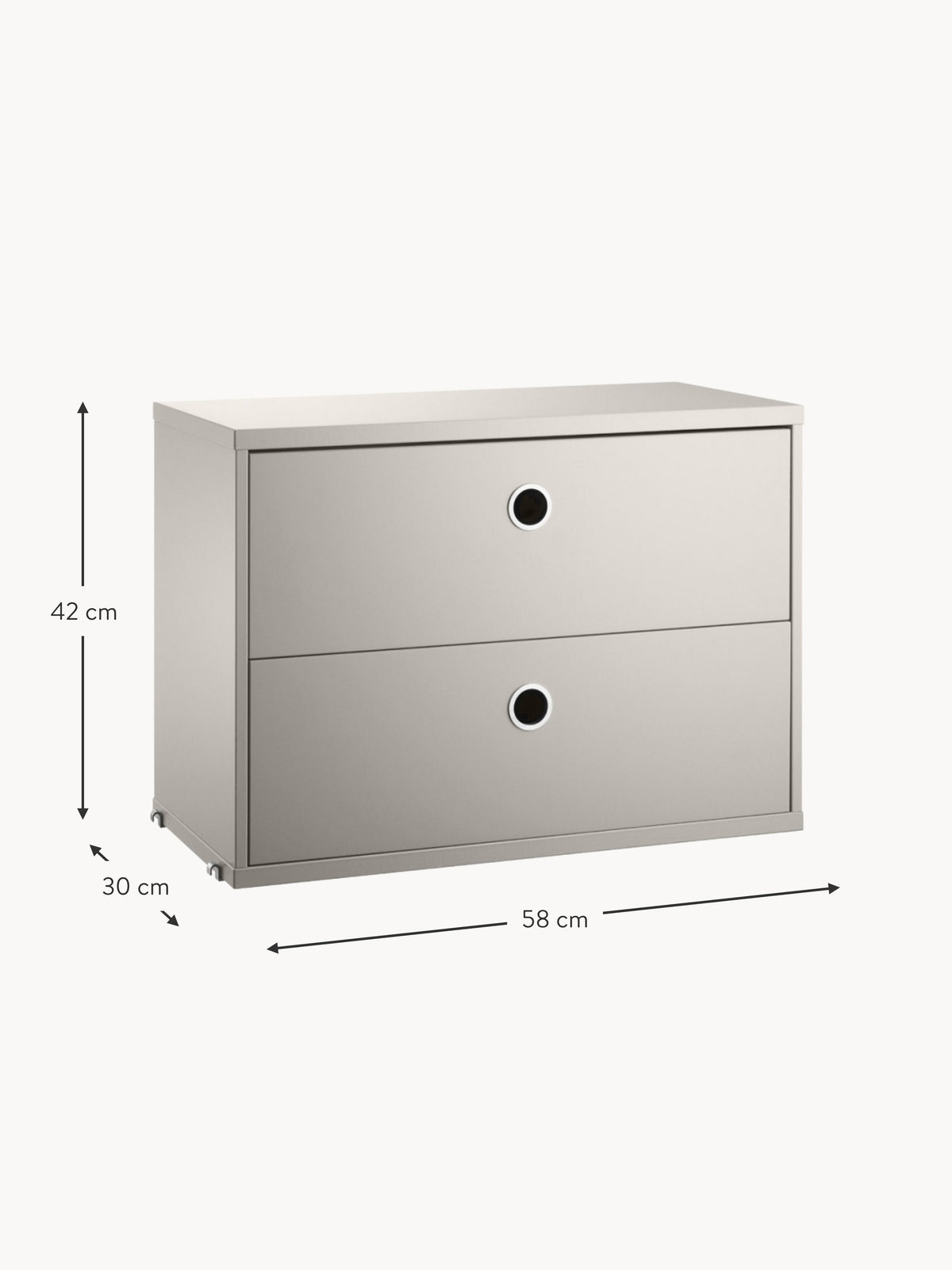 Cabinet String System with Drawers, W 58 x D 30 cm