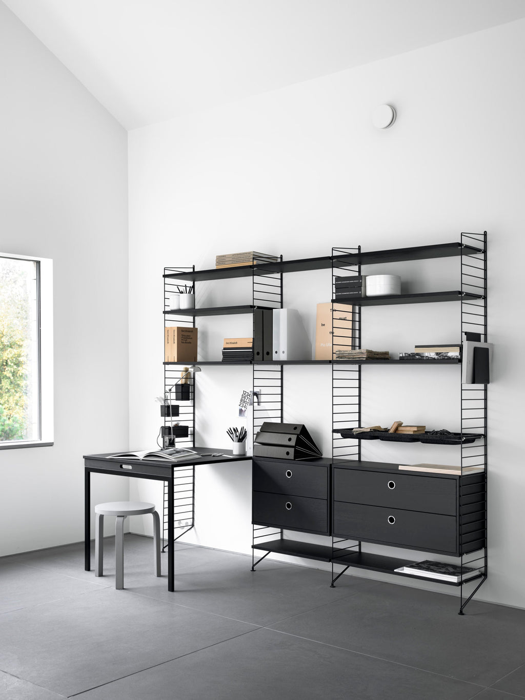 Cabinet String System with Drawers, W 58 x D 30 cm