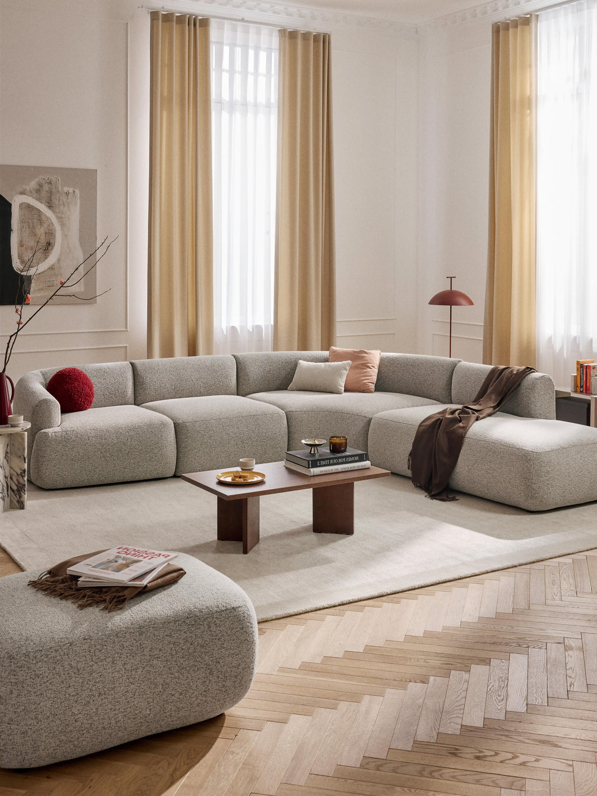 Sofia Modular Bouclé Corner Sofa (4-seater)