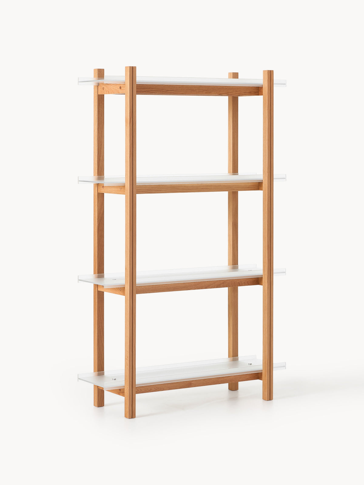 Gallery image 1 - Large Oak Shelving Unit Alex with Glass Shelves