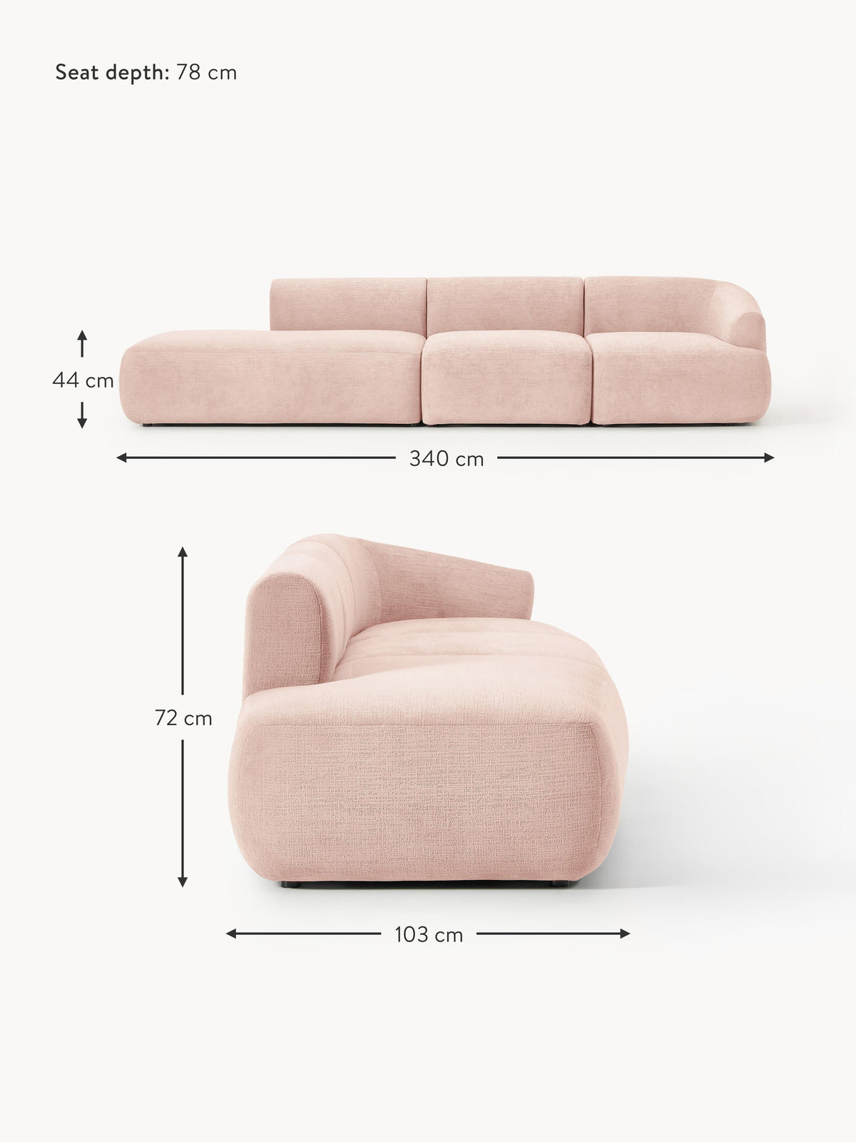 Sofia Modular Ottoman (4-seater)