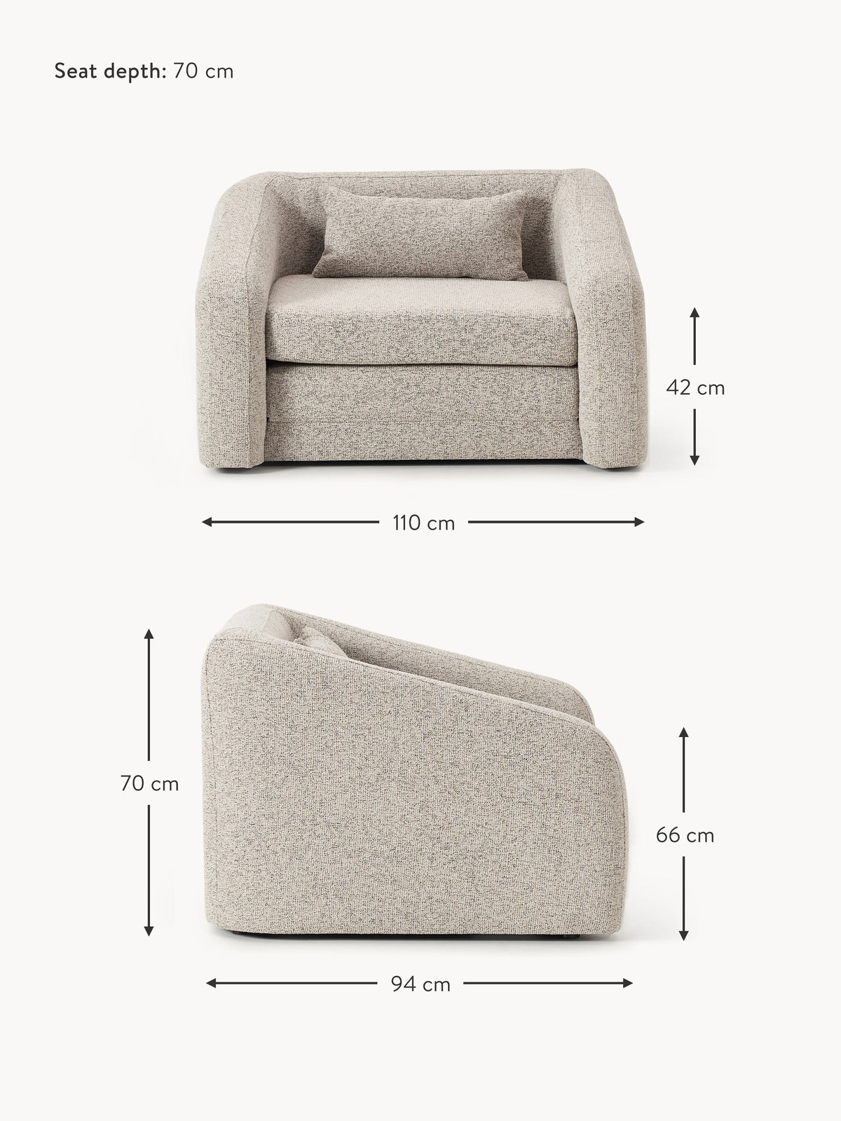 Eliot Bouclé Chair Bed