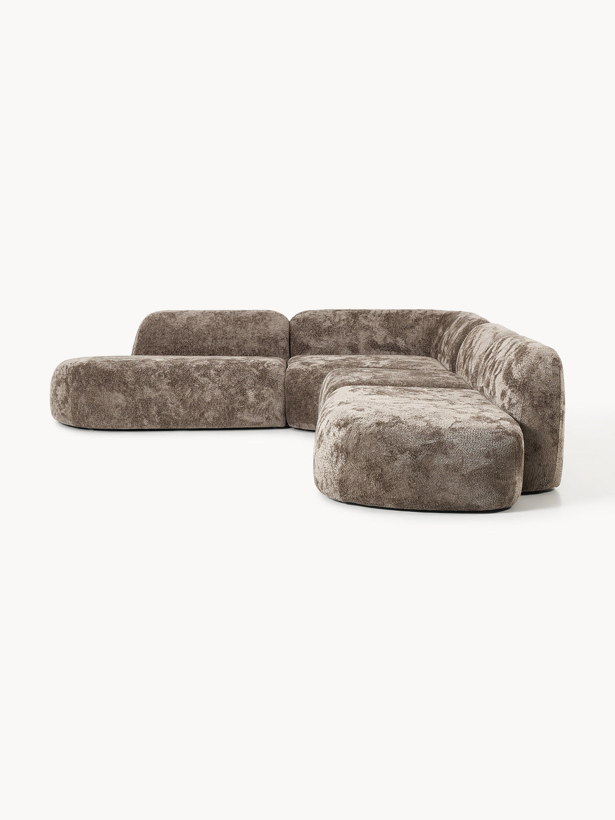 Wolke XL Modular Teddy Bouclé Corner Sofa with Chaise Ends