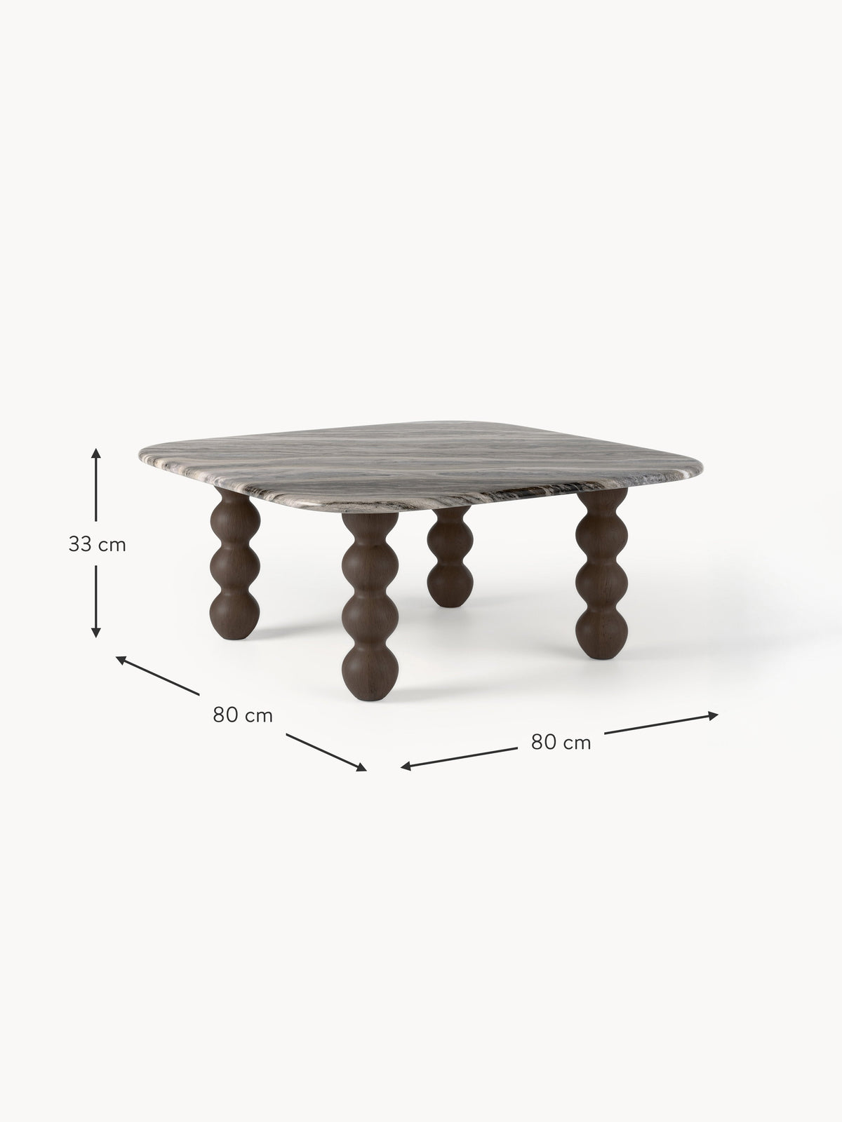 Lyndi Marble Coffee Table with Oak Legs