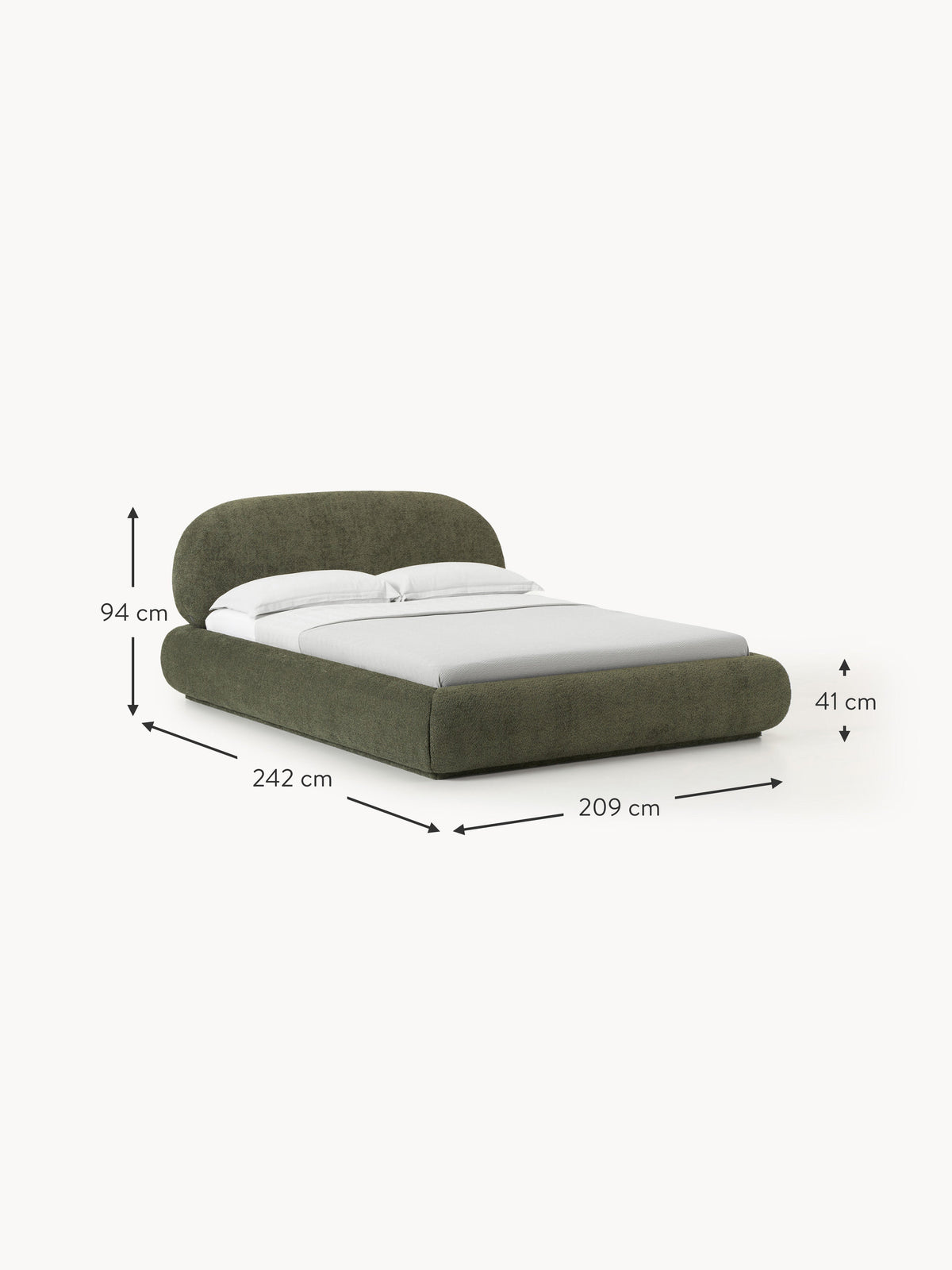 Alba Upholstered Teddy Bouclé Bed