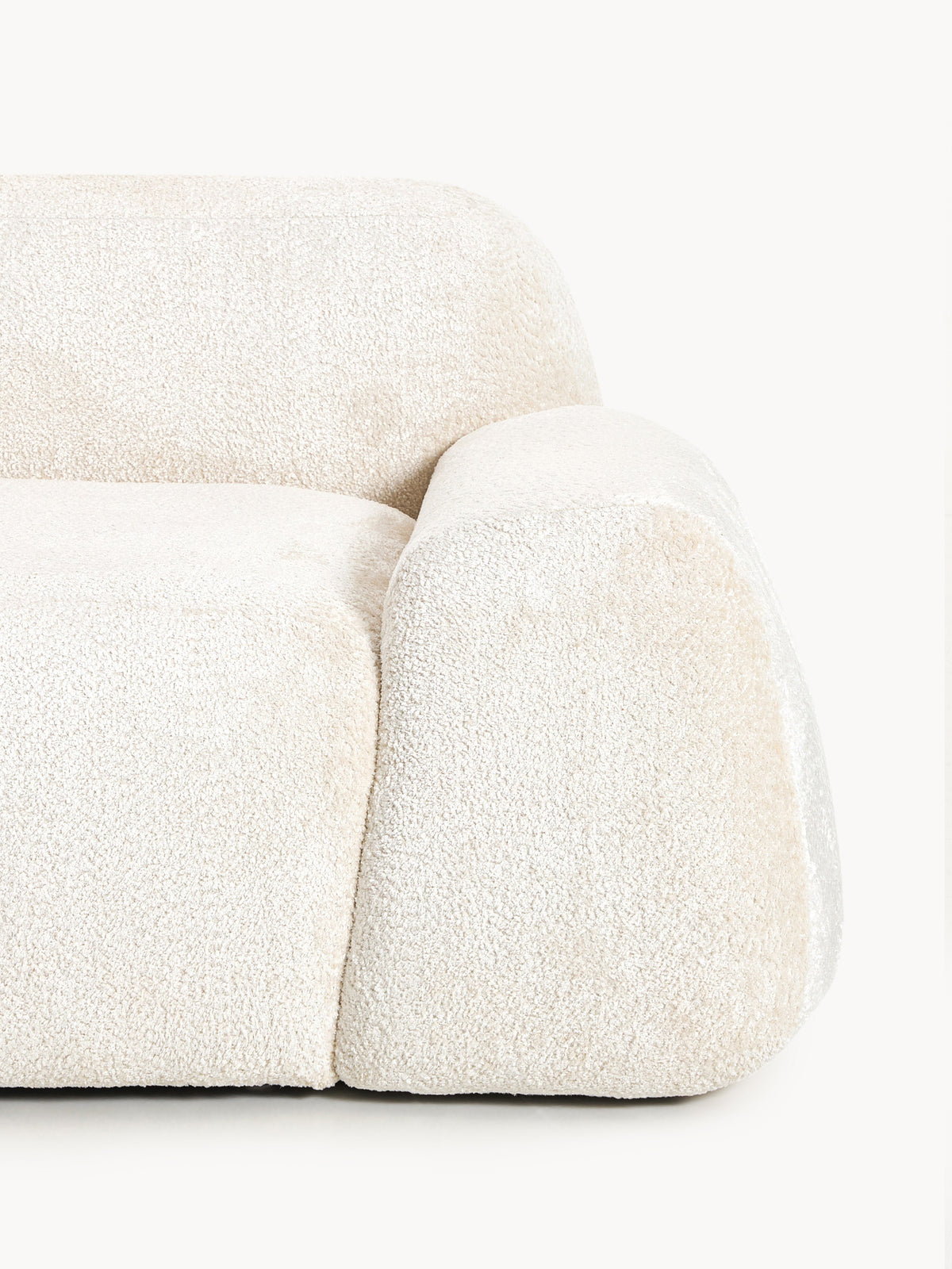 Wolke Teddy Bouclé Sofa (2-seater) with Chaise End