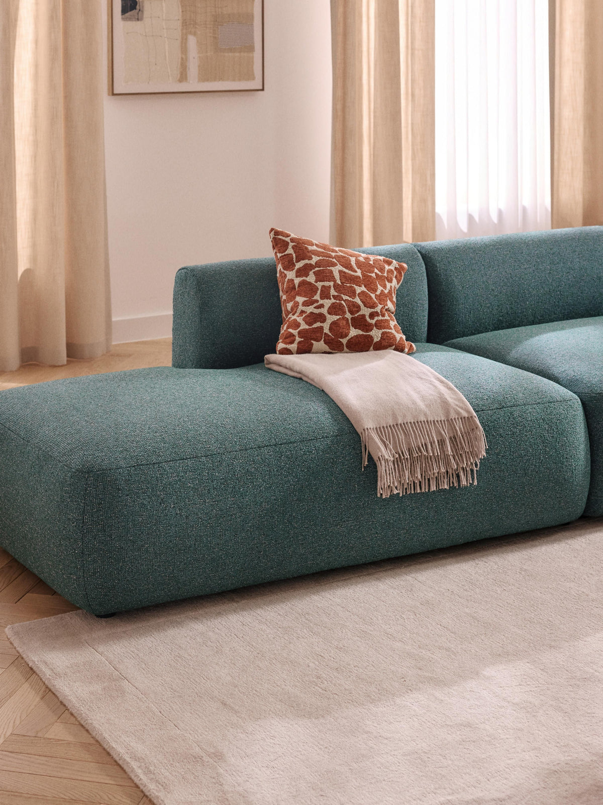 Sofia Modular Bouclé Chaise (4-seater)