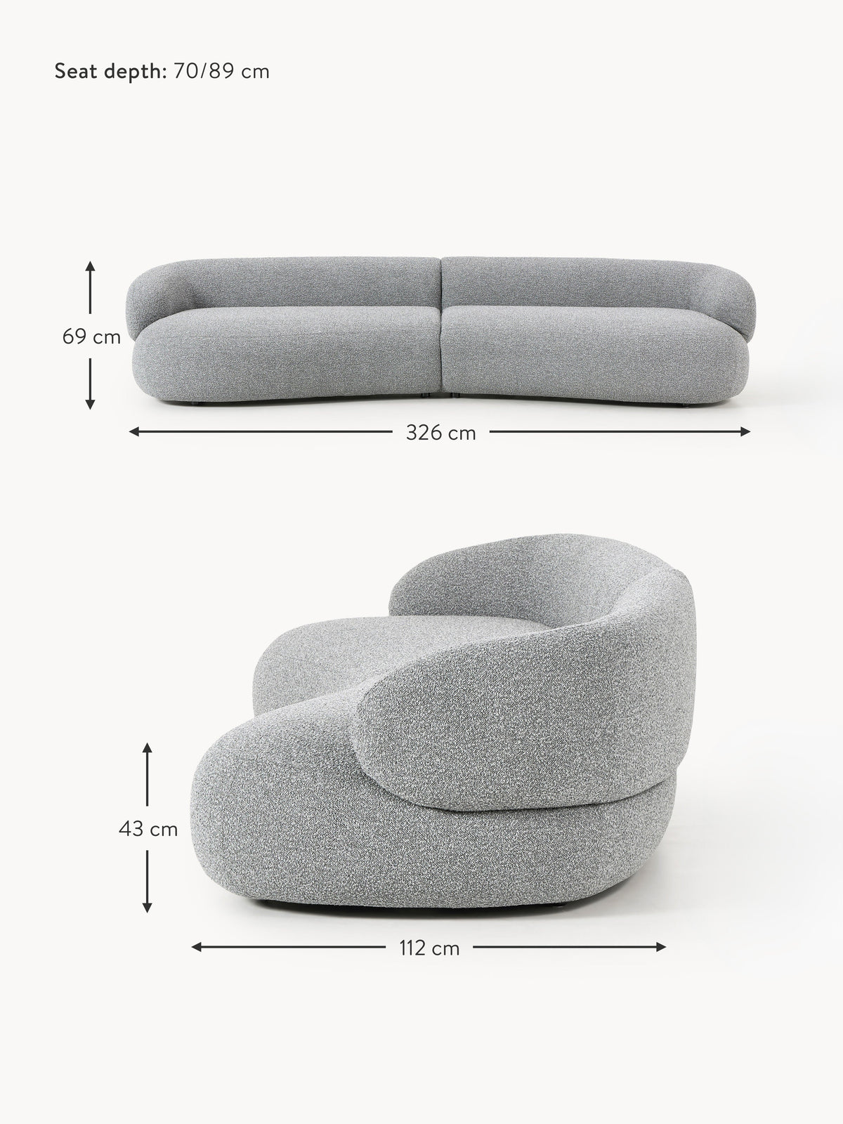 Alba Bouclé Sofa (4-seater)