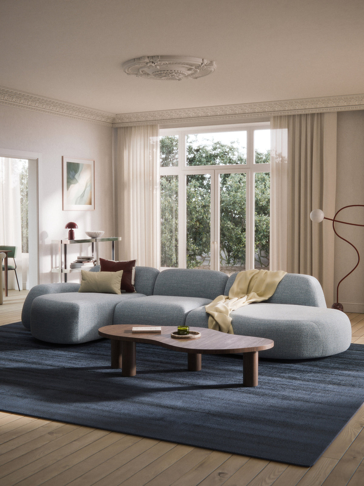 Wolke Modular Bouclé Corner Sofa (4-seater) with Chaise End