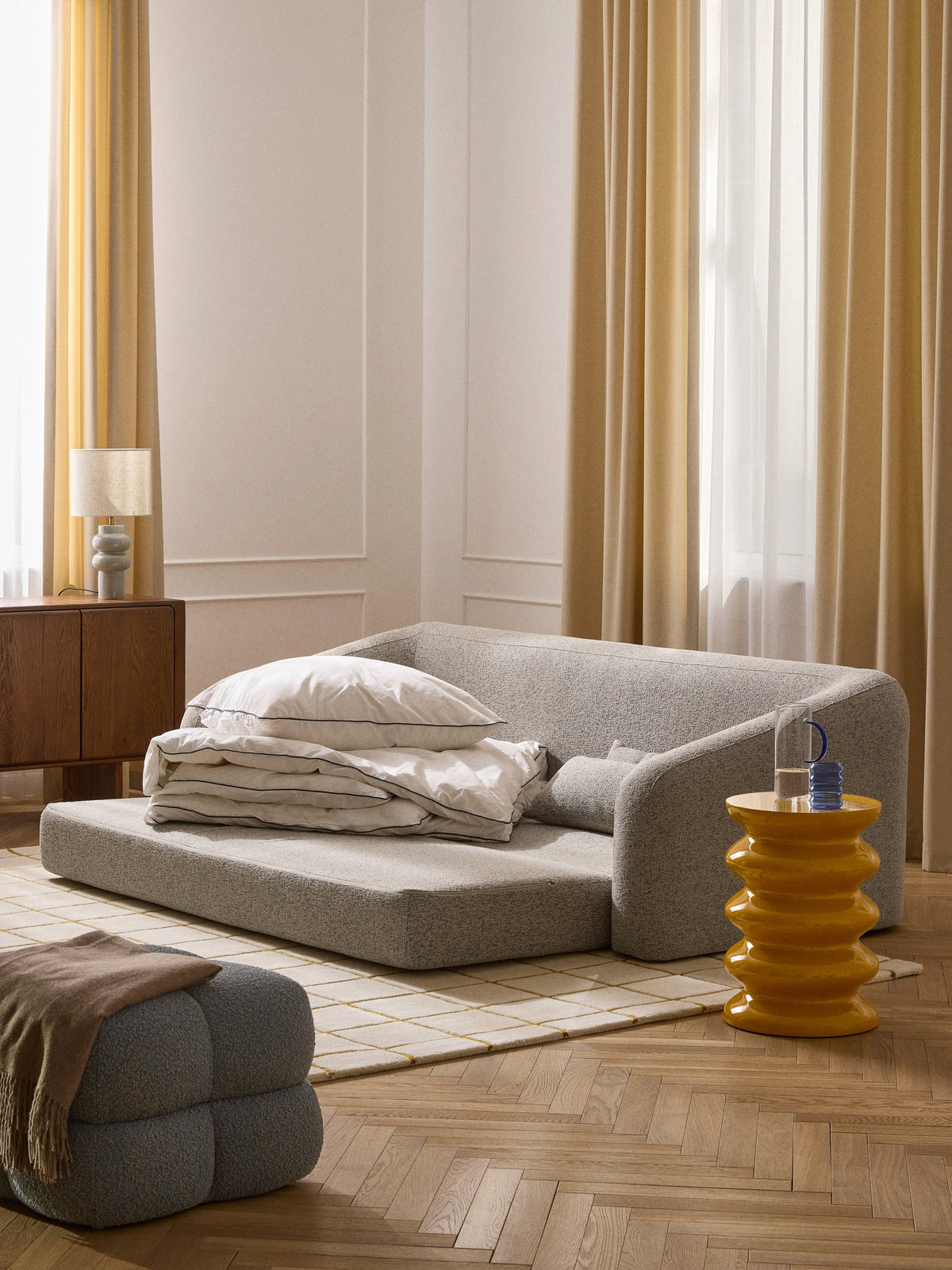 Eliot Bouclé Sofa Bed (3-seater)