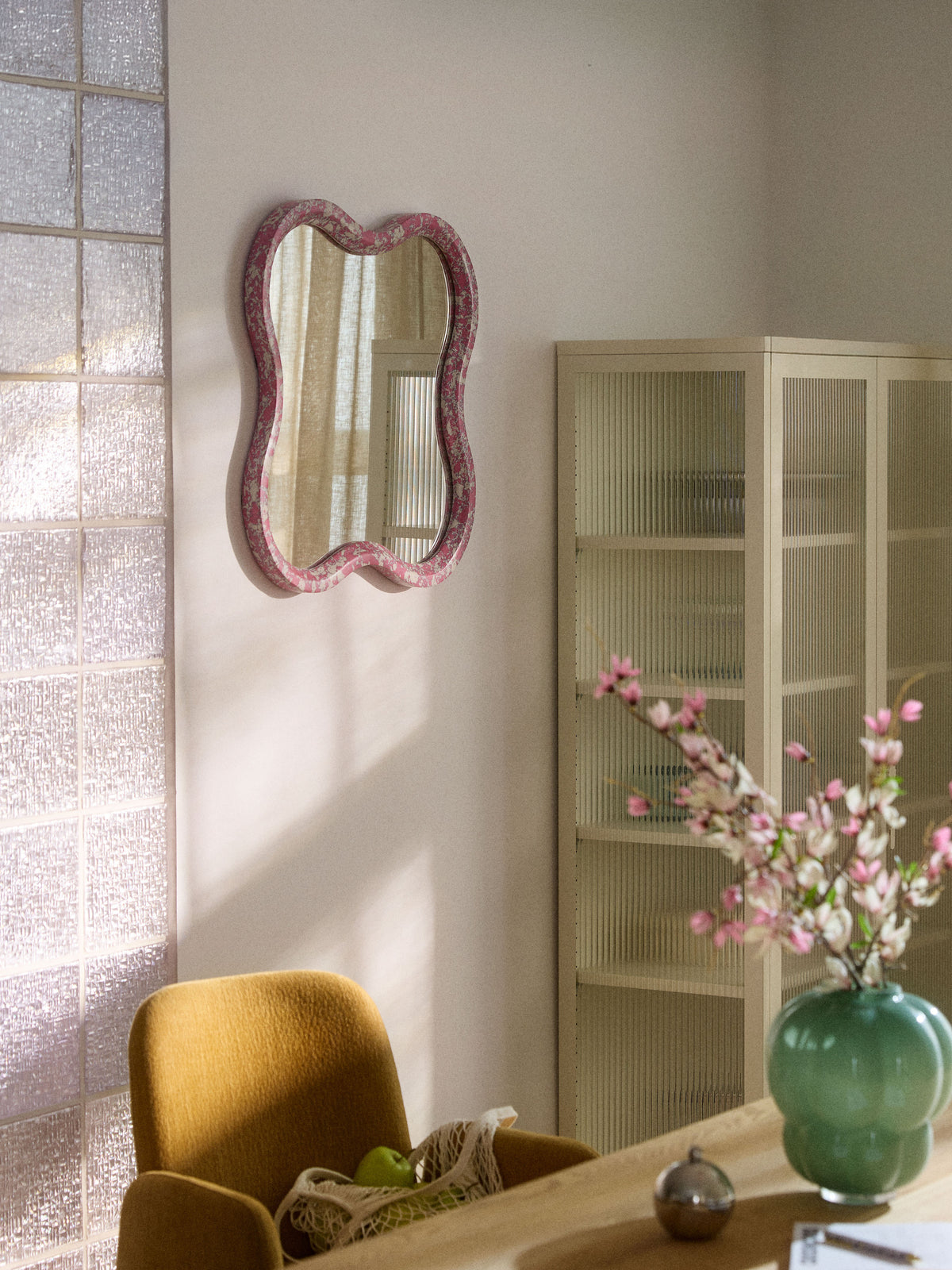 Elara Wall Mirror with Engineered Marble Frame