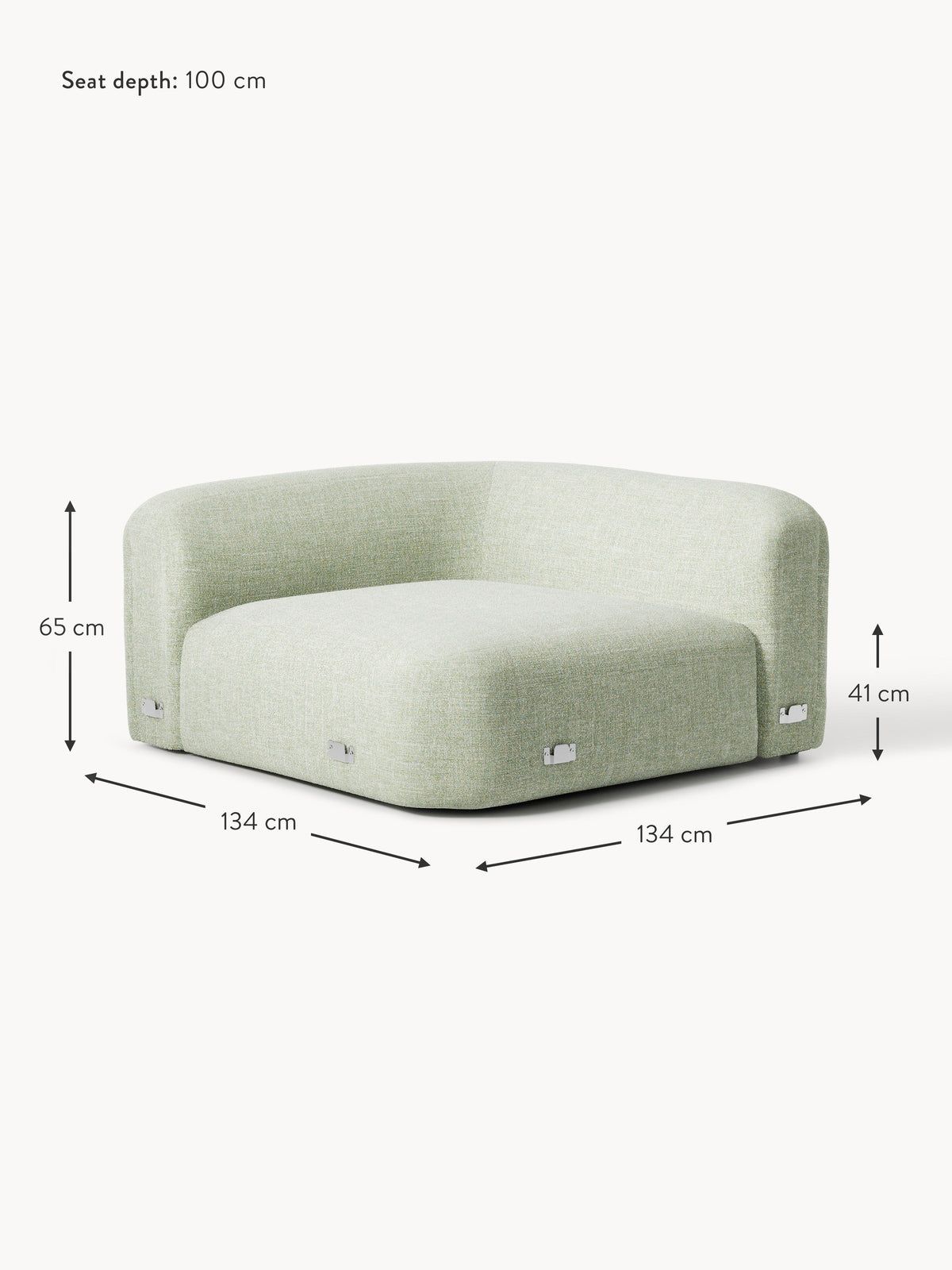 Wolke Round Bouclé Corner Module