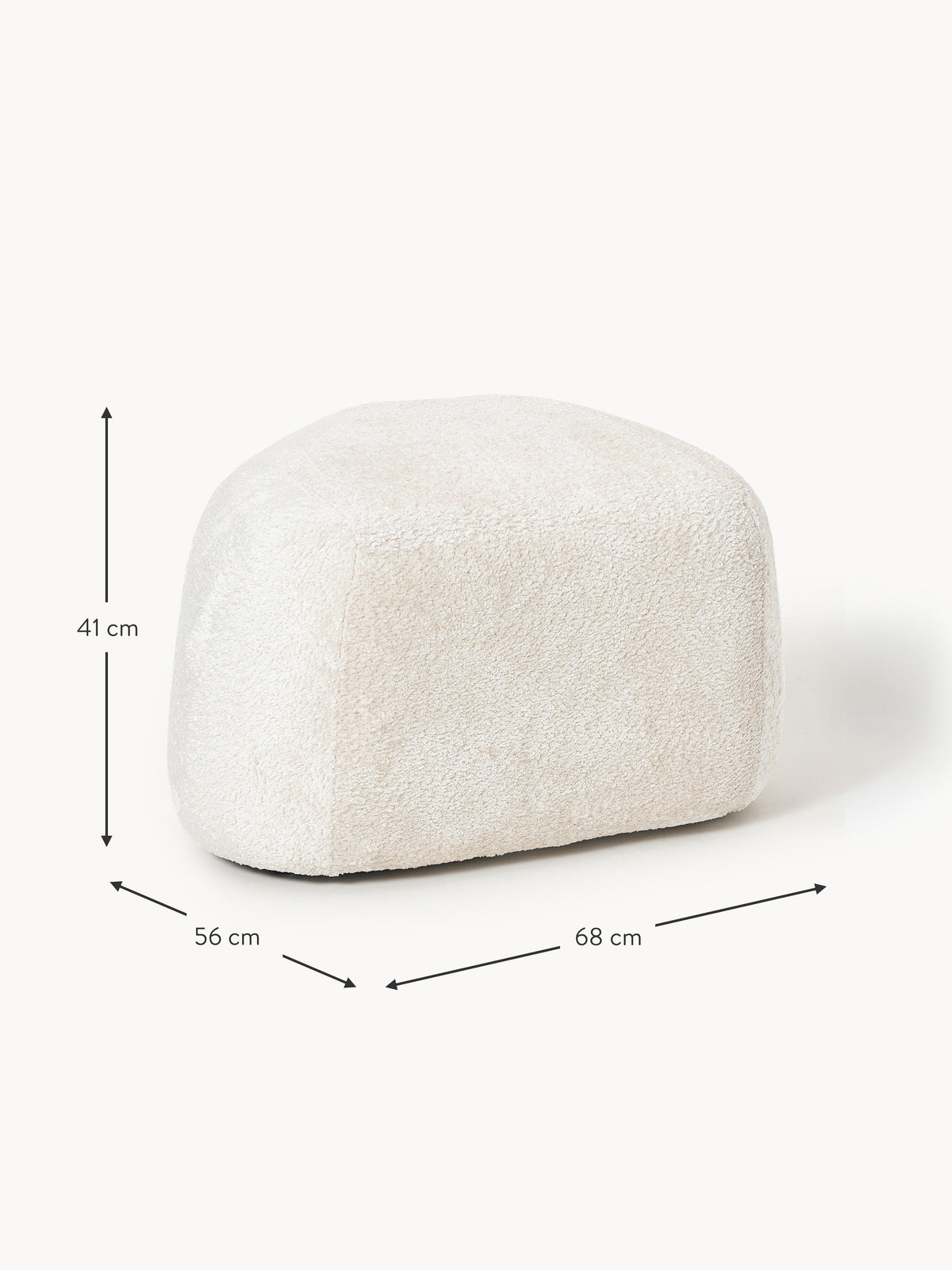 Wolke Oval Teddy Bouclé Ottoman