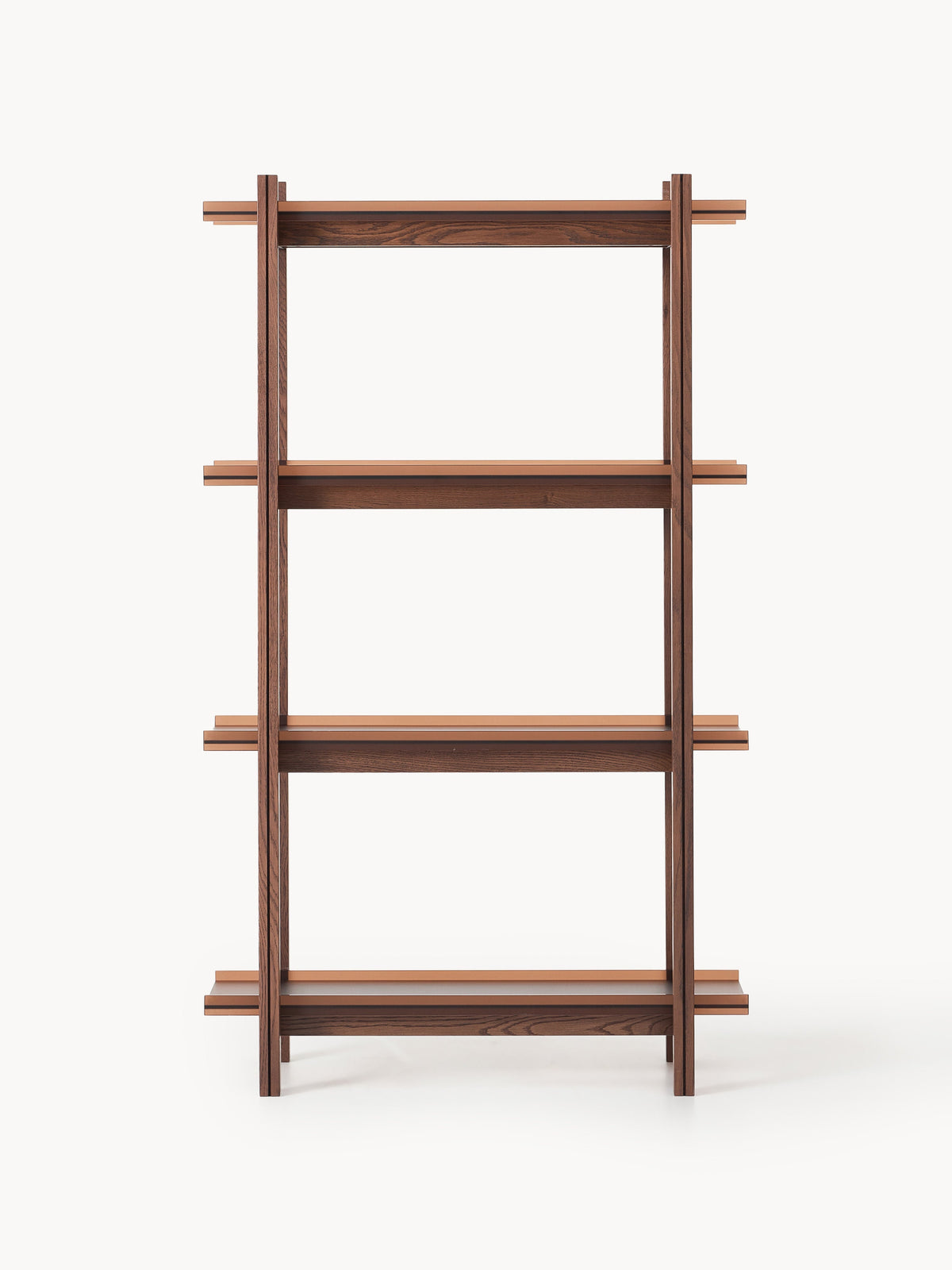 Alex Large Oak Shelving Unit with Glass Shelves