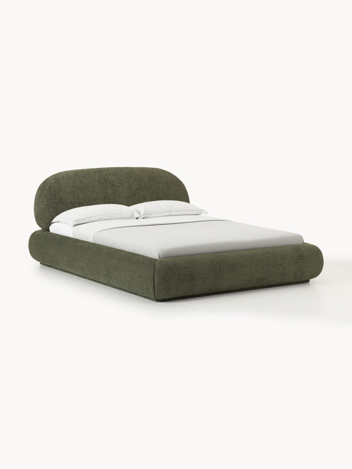 Gallery image 1 - Upholstered Teddy Bouclé Bed Alba with Storage