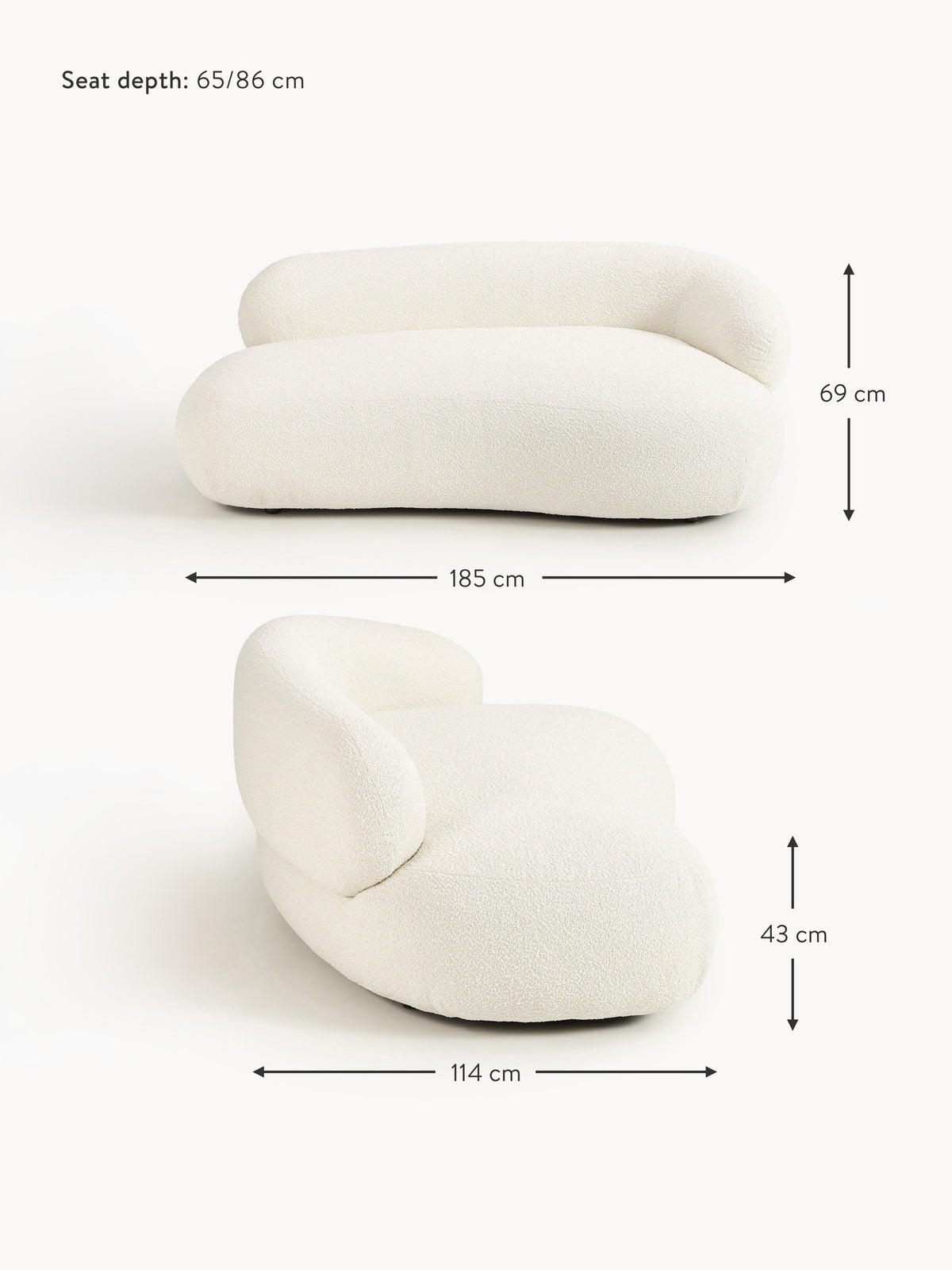 Alba Bouclé Sofa (2-seater)