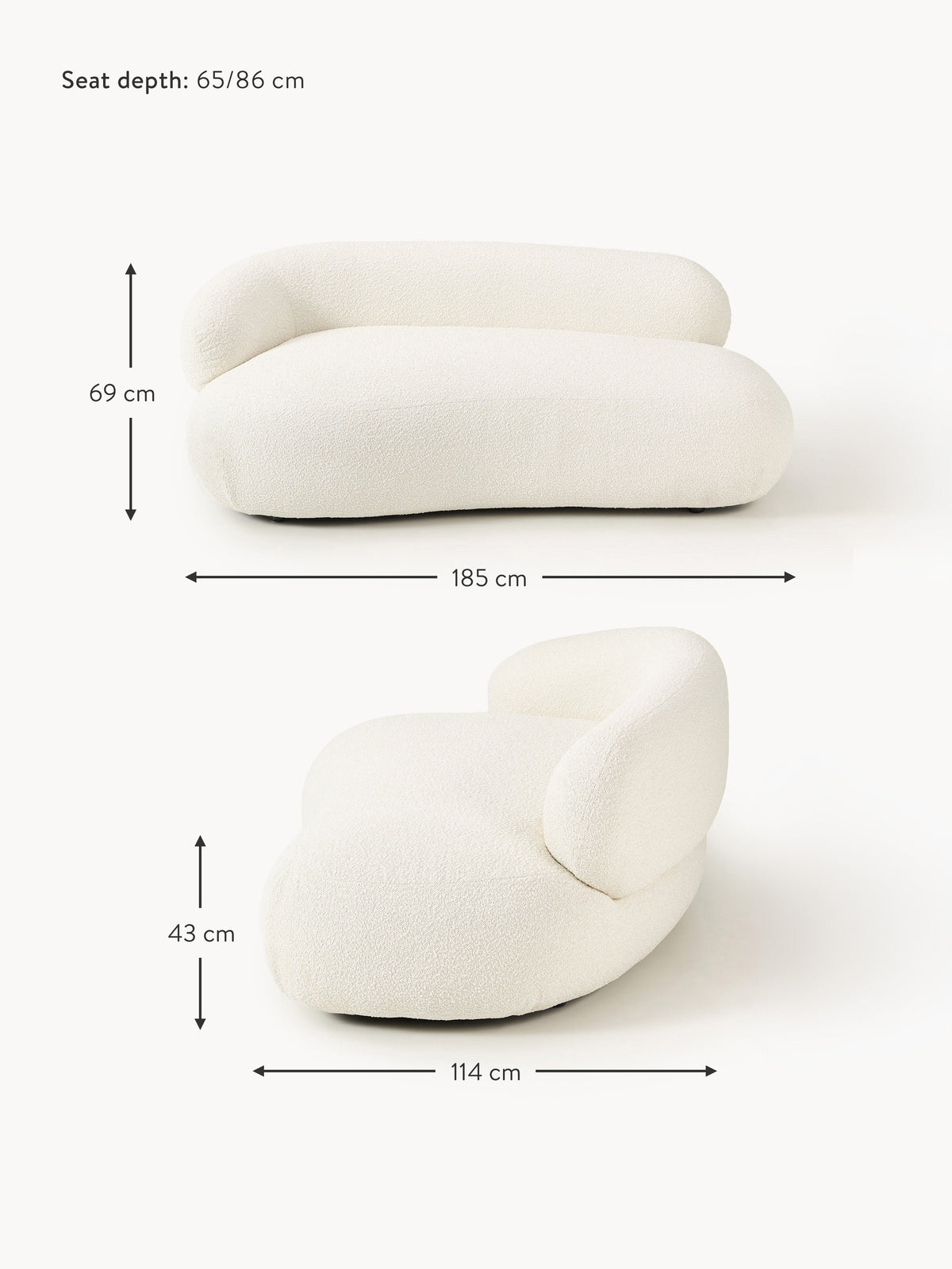 Alba Bouclé Sofa (2-seater)