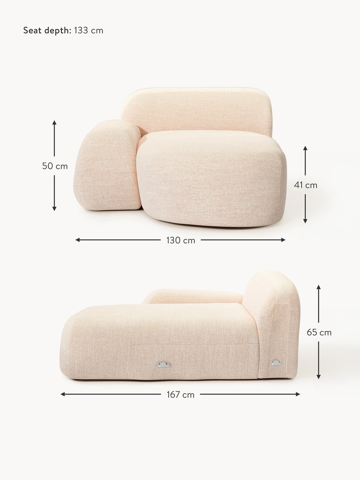 Wolke Bouclé Chaise Corner Module