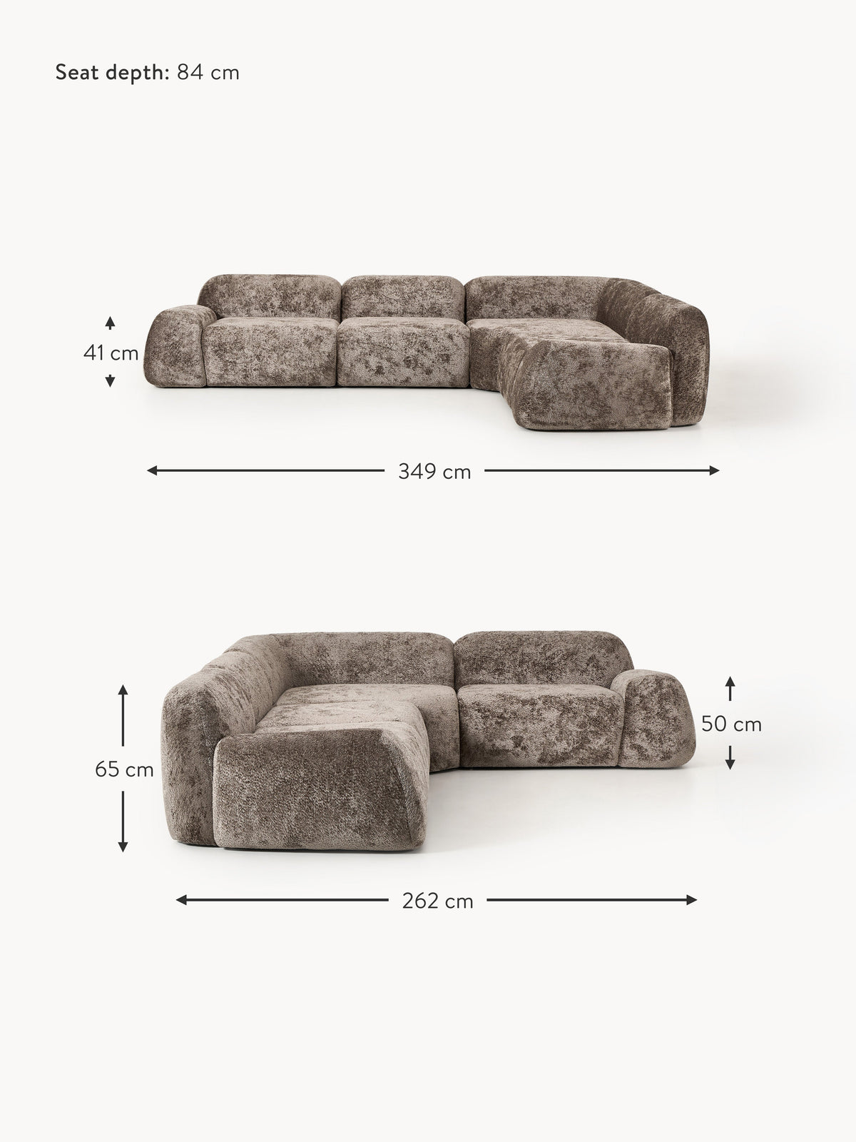 Wolke Modular Teddy Bouclé Corner Sofa (4-seater)