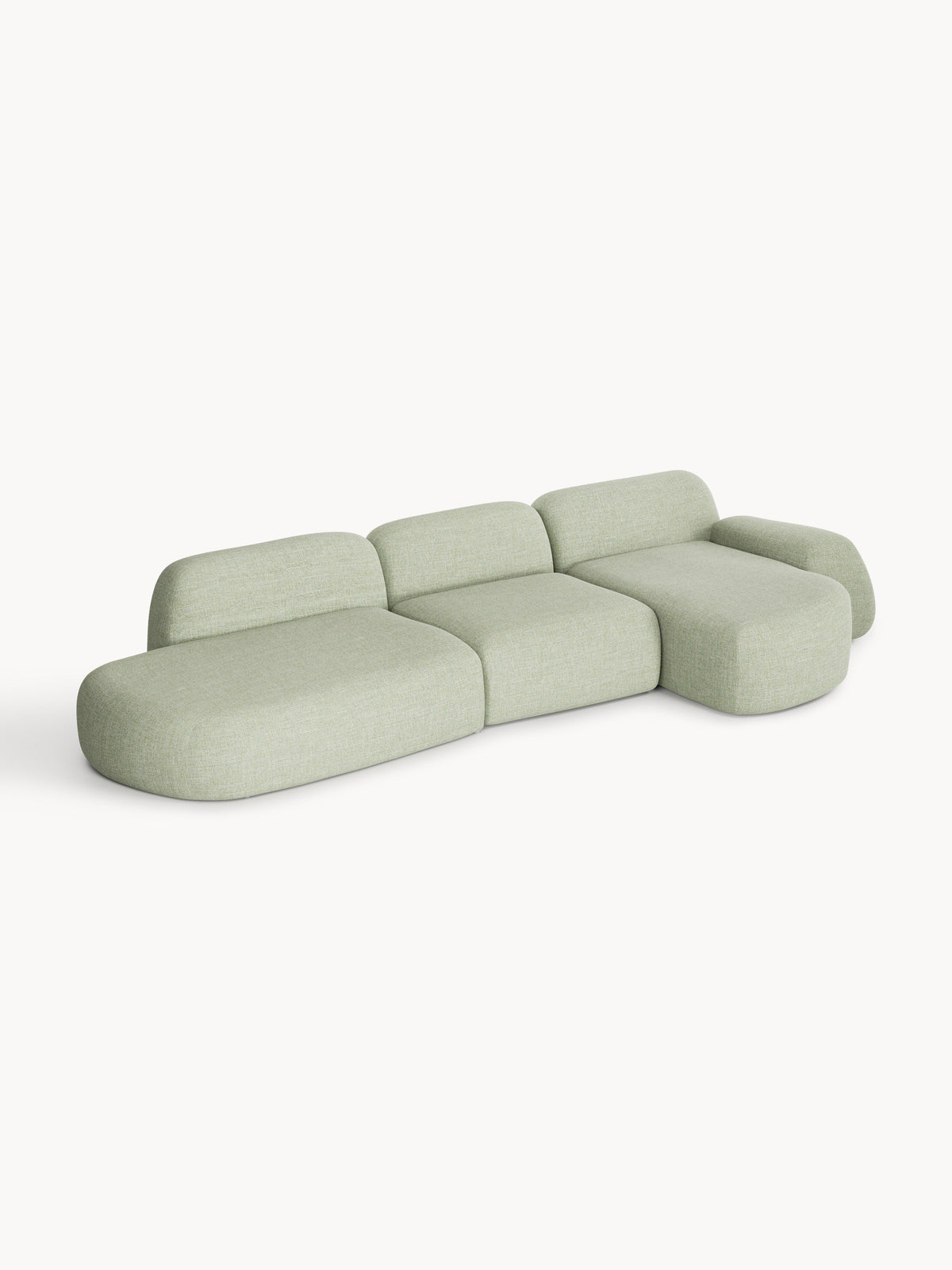 Wolke Modular Bouclé Corner Sofa (4-seater) with Chaise End