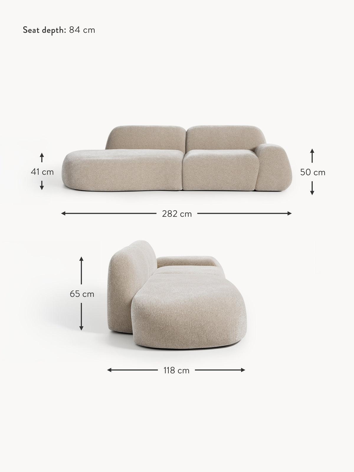 Wolke Modular Chaise (3-seater)