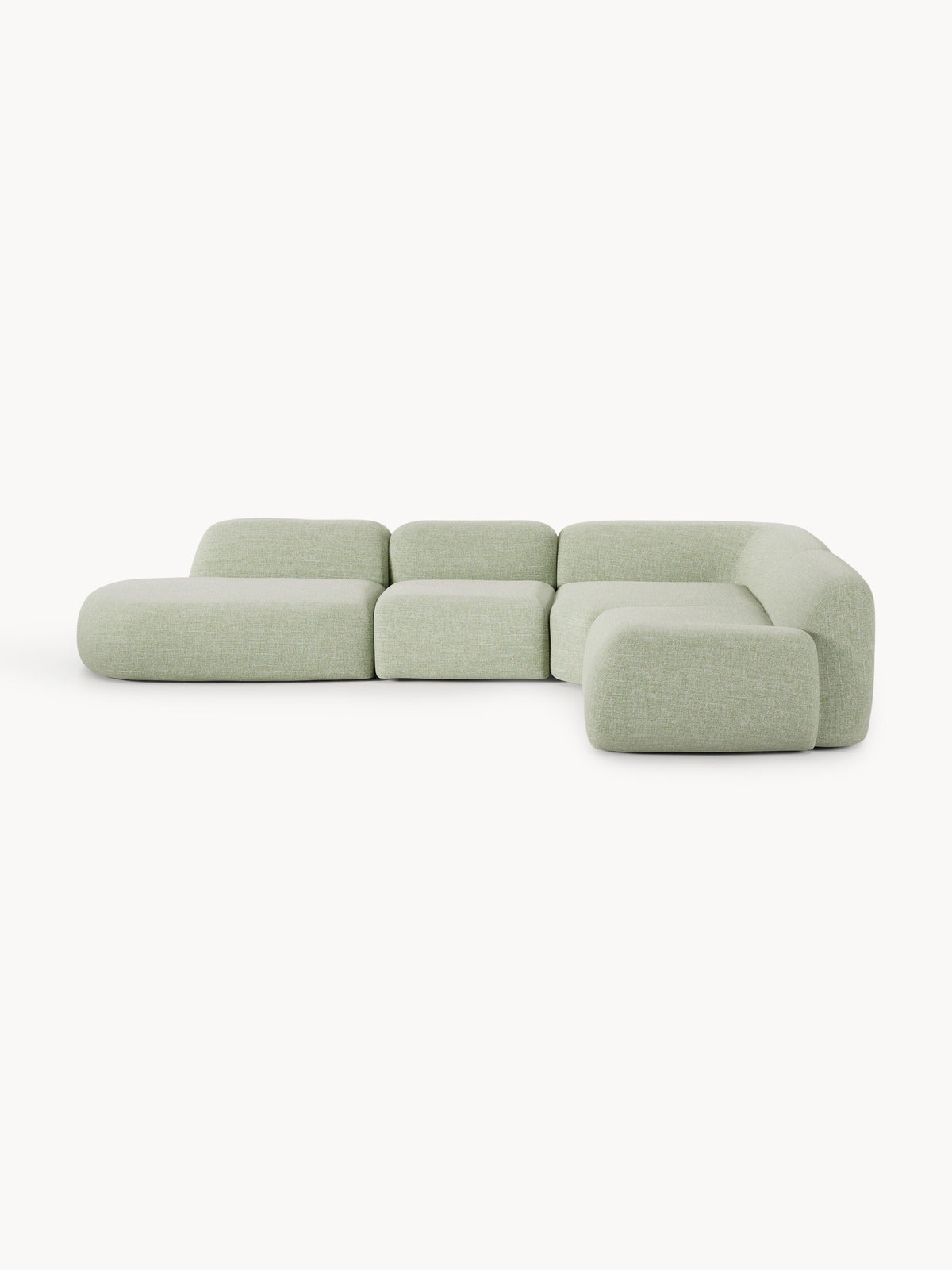 Gallery image 1 - XL Modular Bouclé Corner Sofa Wolke with Chaise End