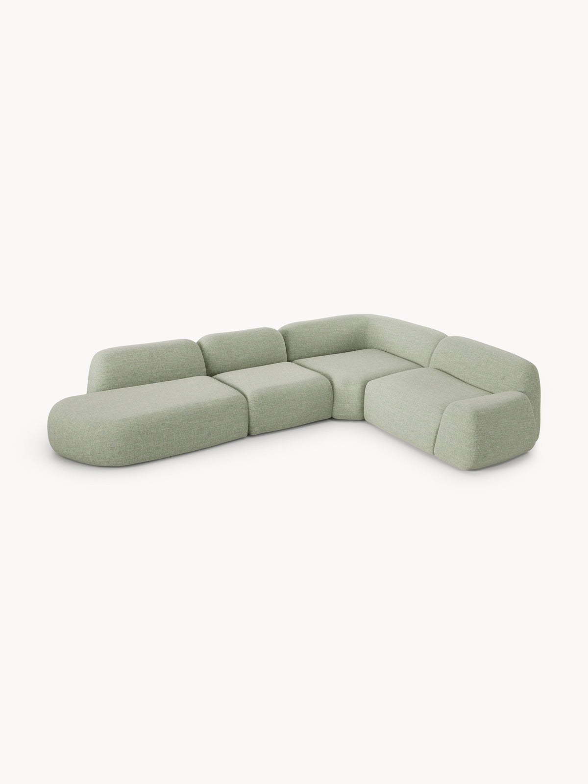 Wolke XL Modular Bouclé Corner Sofa with Chaise End