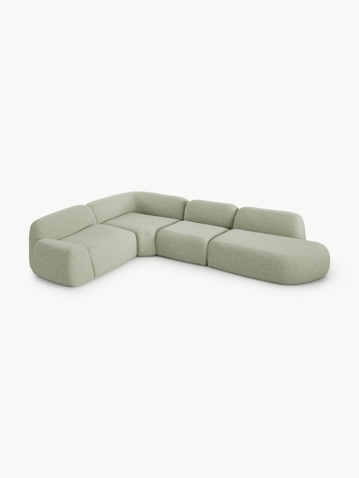 Wolke XL Modular Bouclé Corner Sofa with Chaise End