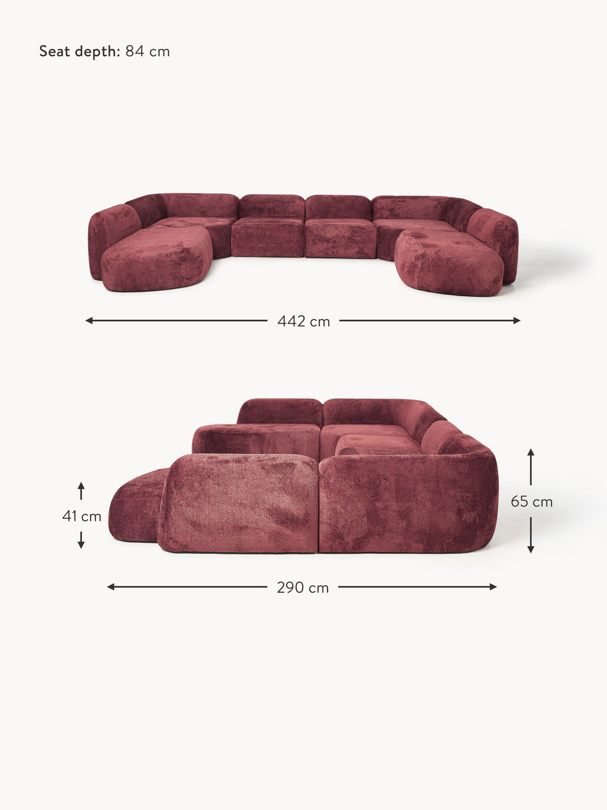 Wolke XL Modular Teddy Bouclé Sofa