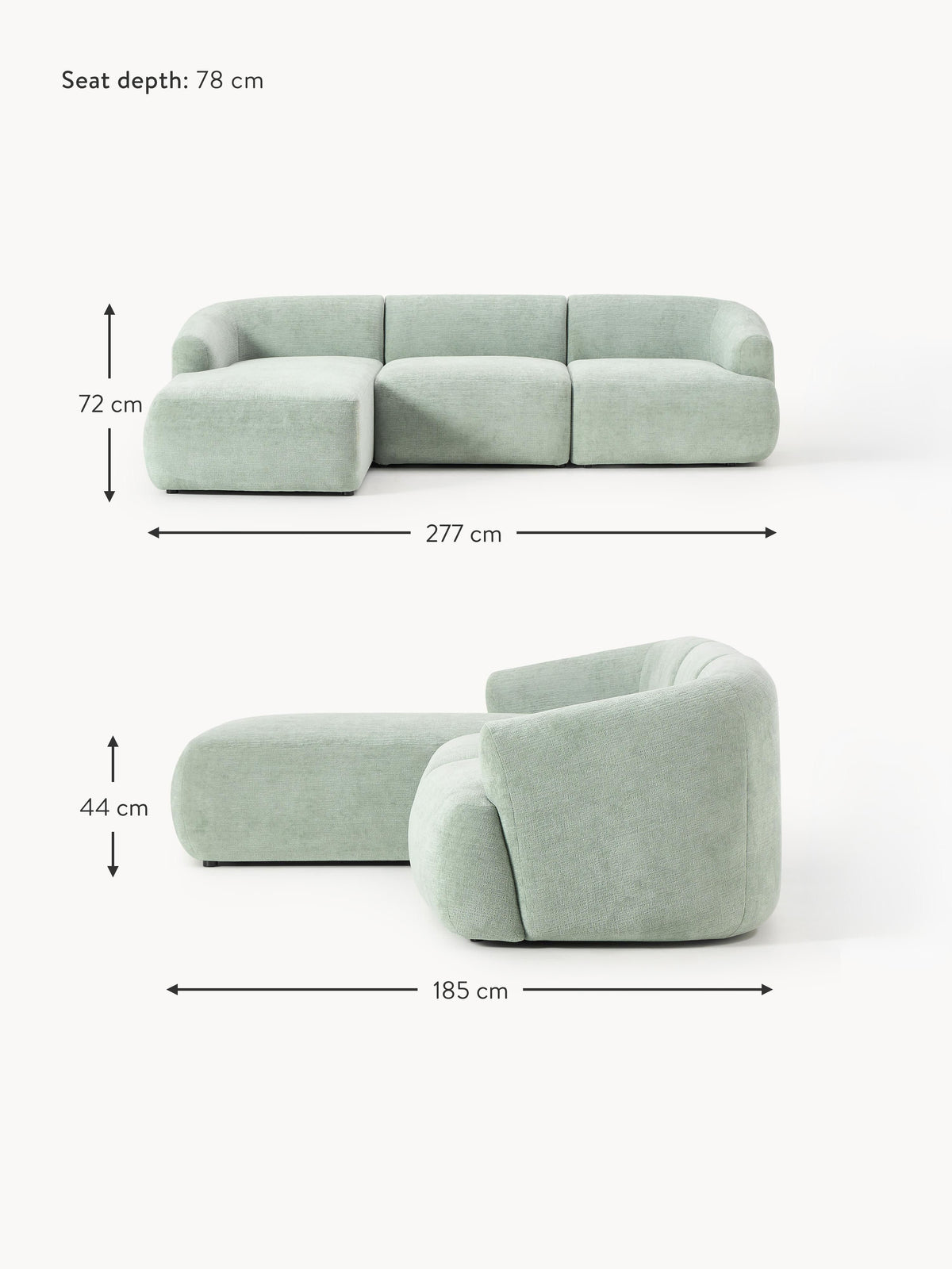 Sofia Modular Bouclé Sofa (4-seater)