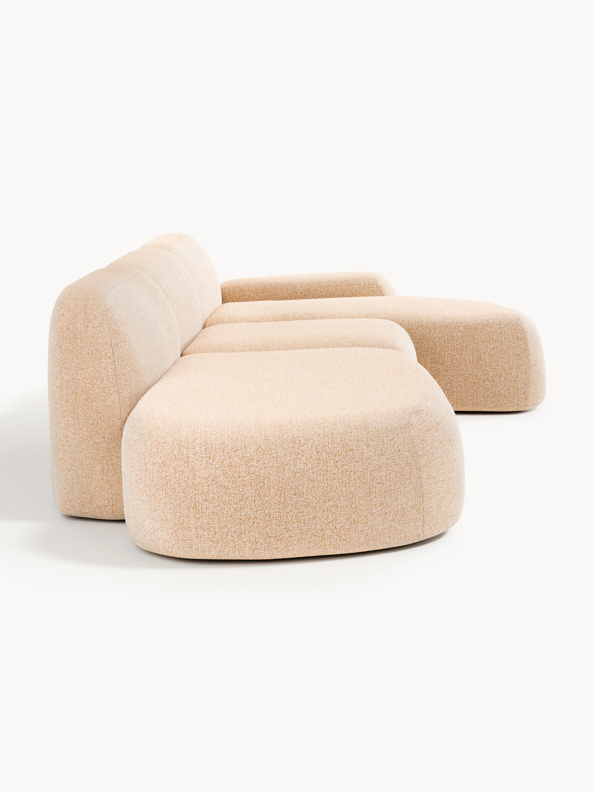Wolke Modular Bouclé Corner Sofa (4-seater) with Chaise End