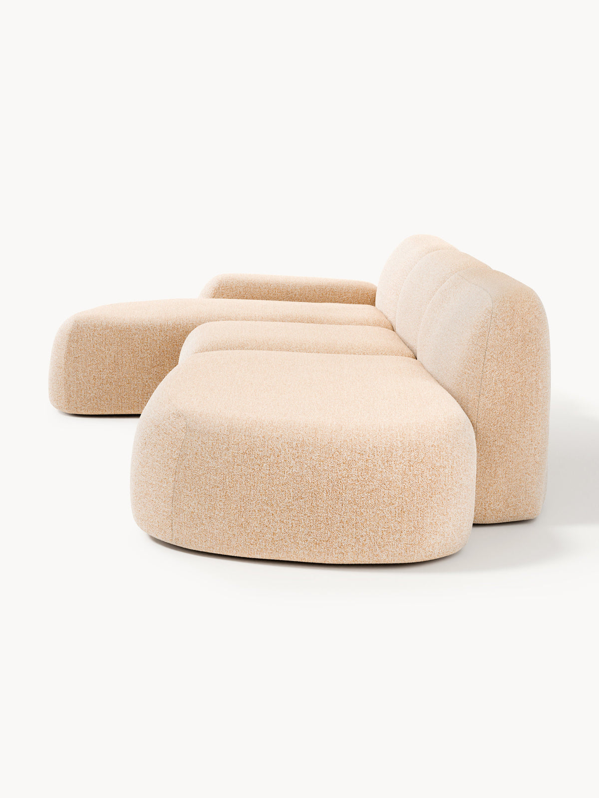 Wolke Modular Bouclé Corner Sofa (4-seater) with Chaise End