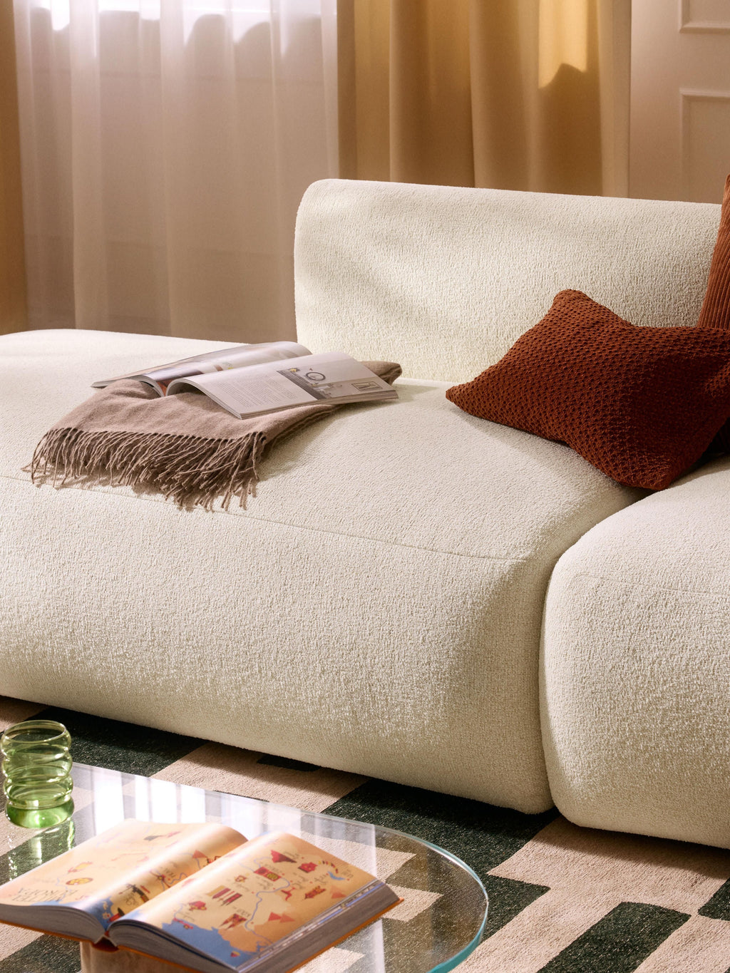 Sofia Modular Bouclé Chaise (4-seater)