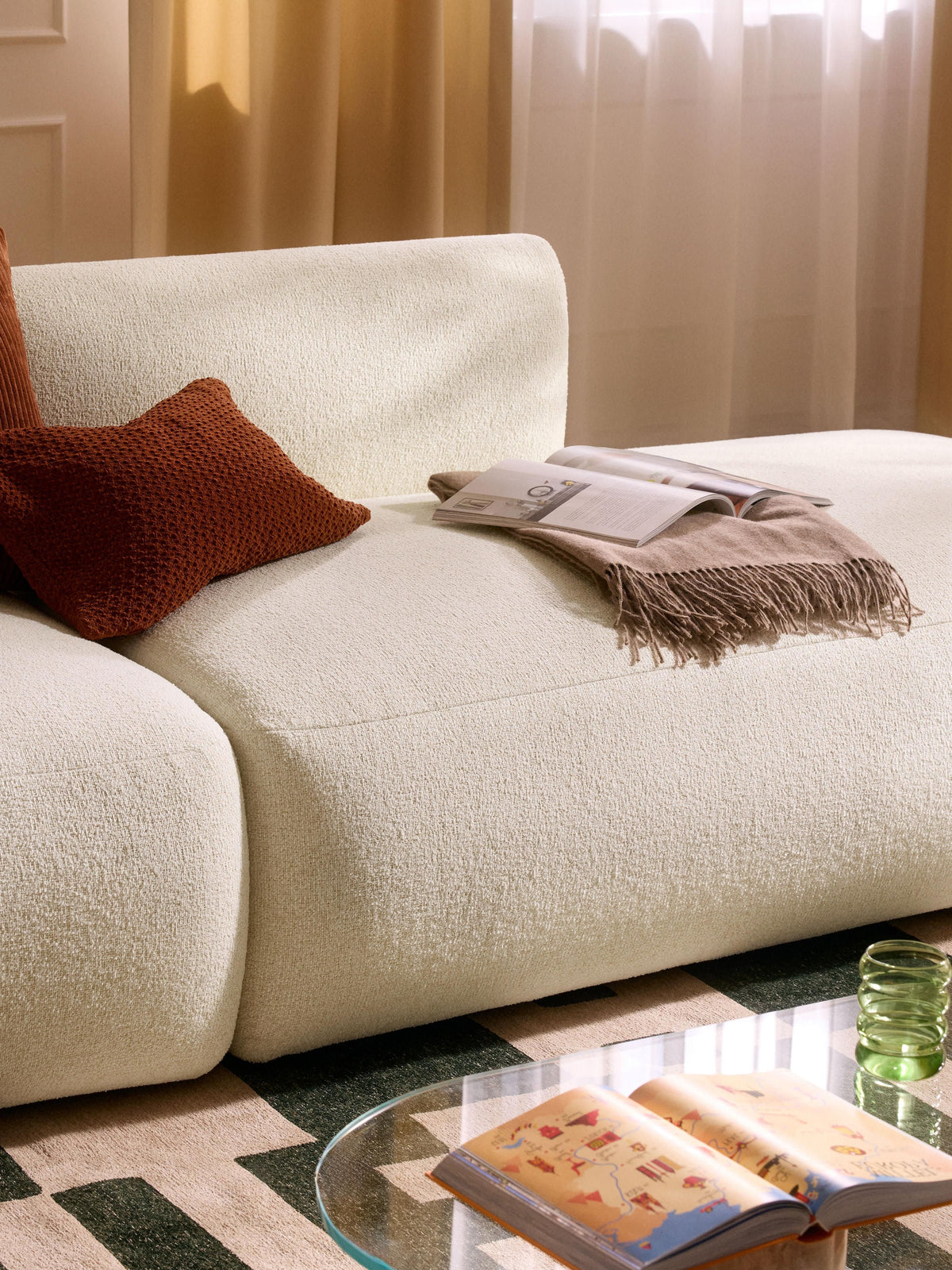 Sofia Modular Bouclé Chaise (4-seater)