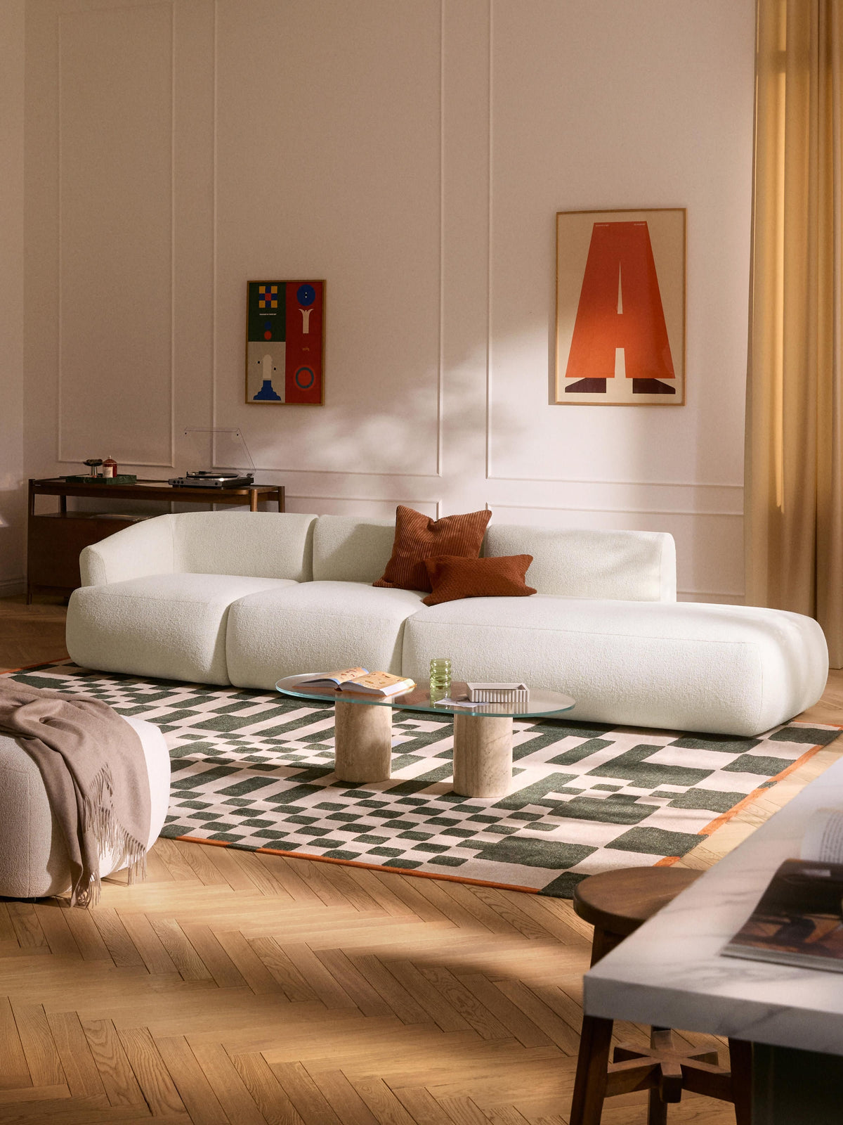 Sofia Modular Bouclé Chaise (4-seater)