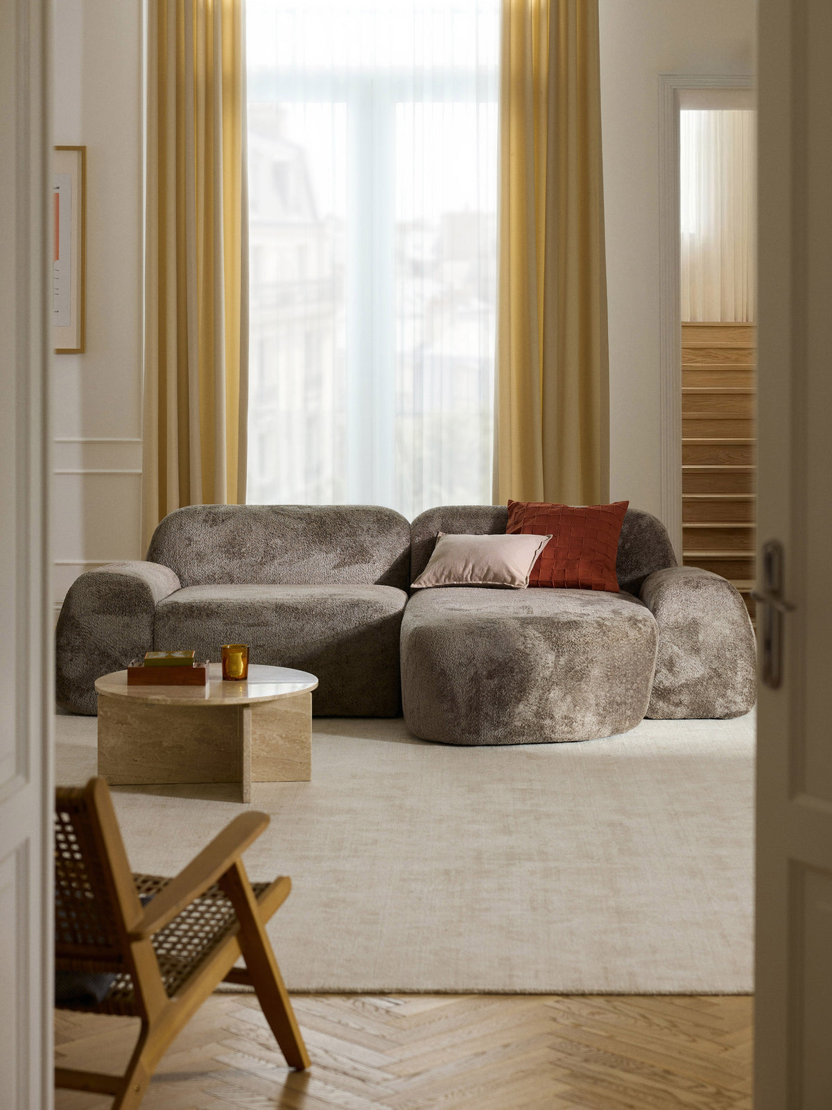 Wolke Teddy Bouclé Chaise Corner Module