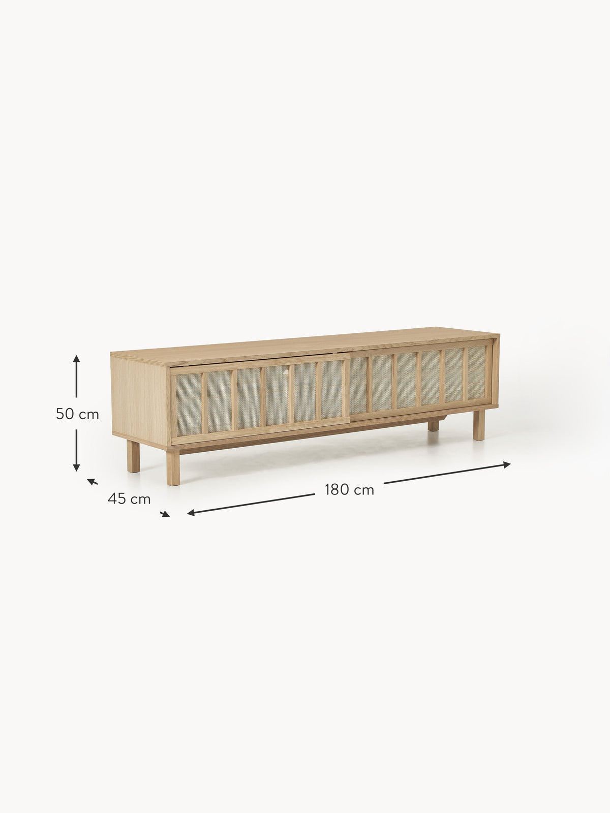 Echo TV Stand with Rattan Fronts